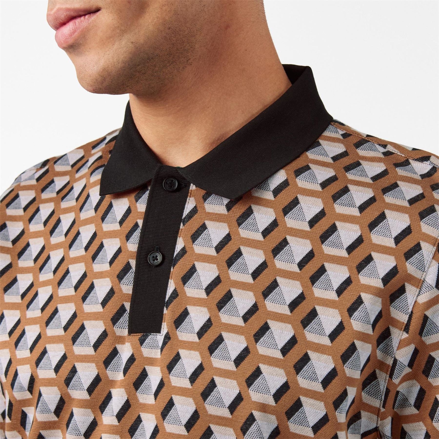 Ted Baker Jacquard Short Sleeve Polo Shirt
