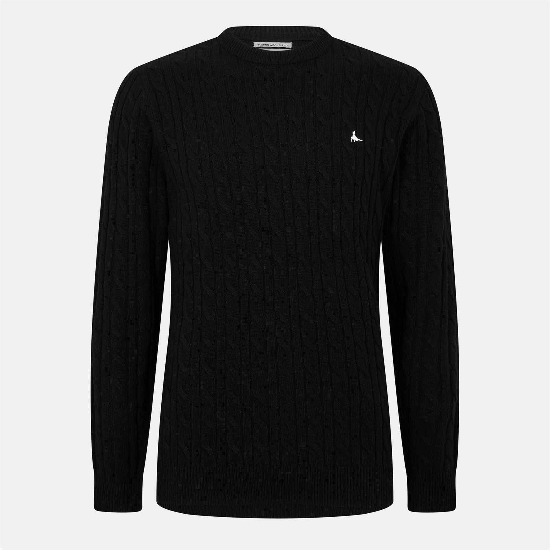 Jack Wills Mens Marlow Merino Wool Blend Cable Knitted Jumper