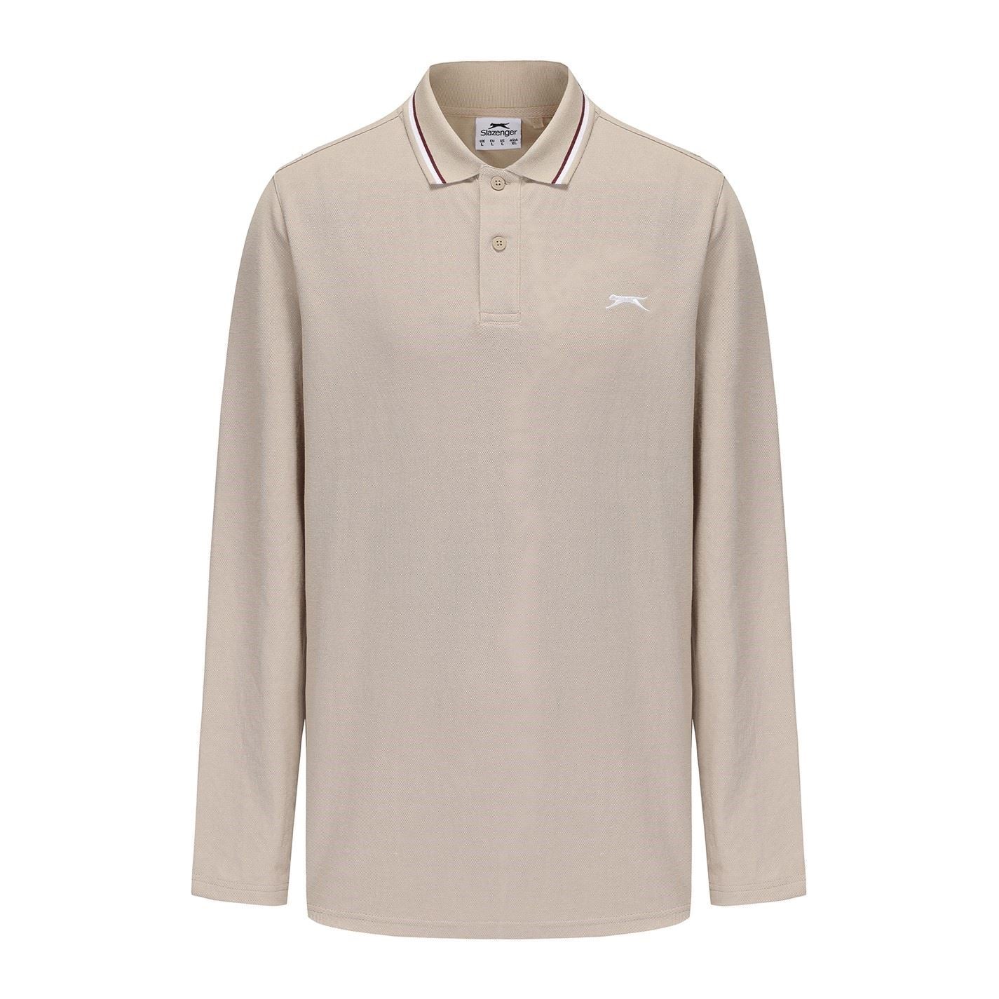 Slazenger Mens Long Sleeve Tipped Polo