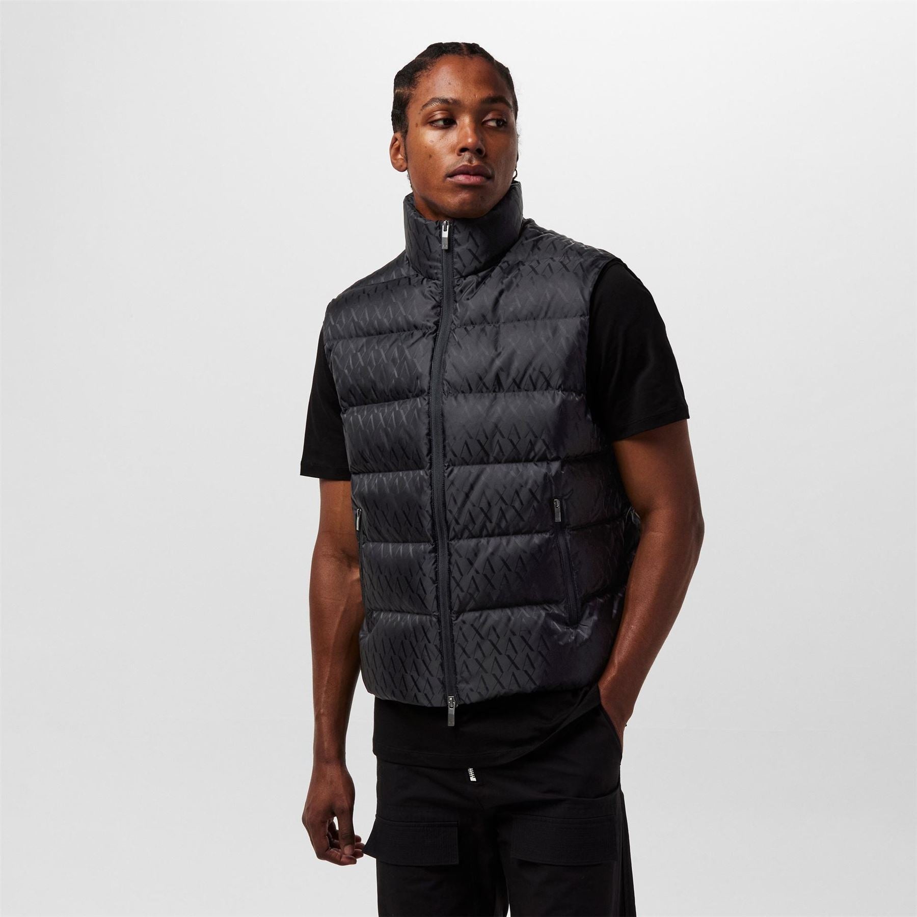 Armani Exchange Exchange All Over Logo Zip Pocket Gilet