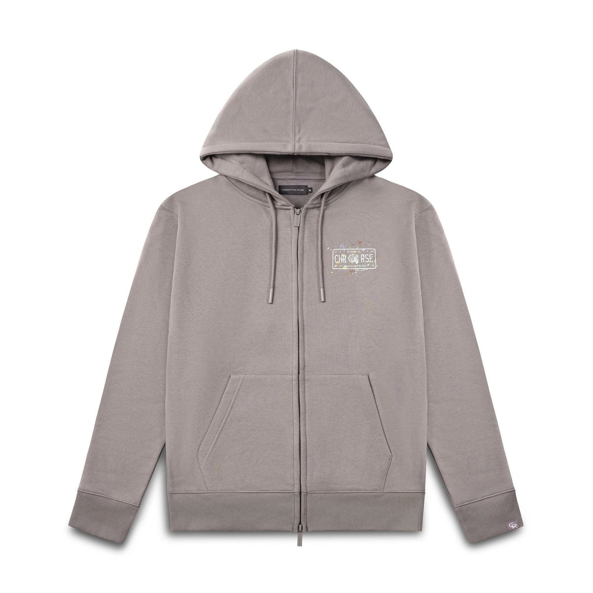 Christian Rose Left Chest Paint Splat Plate Over The Head Hoodie
