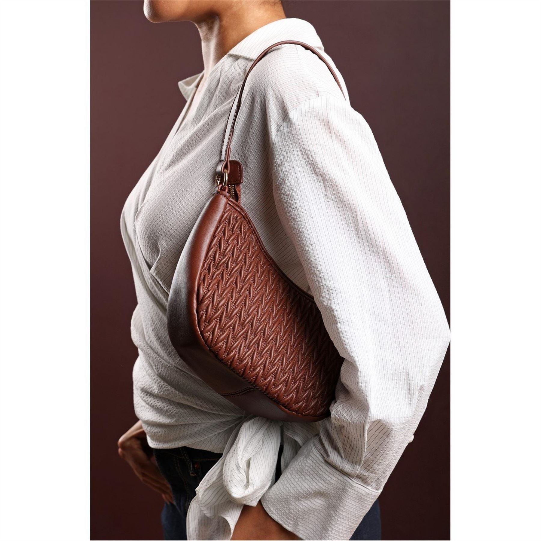 Wheres That From Crescent Shoulder Bag In Chain Detail