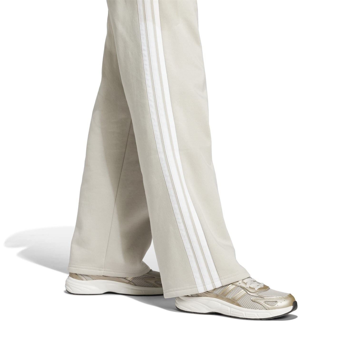 adidas Womens Essentials 3 Stripes Open Hem Fleece Joggers