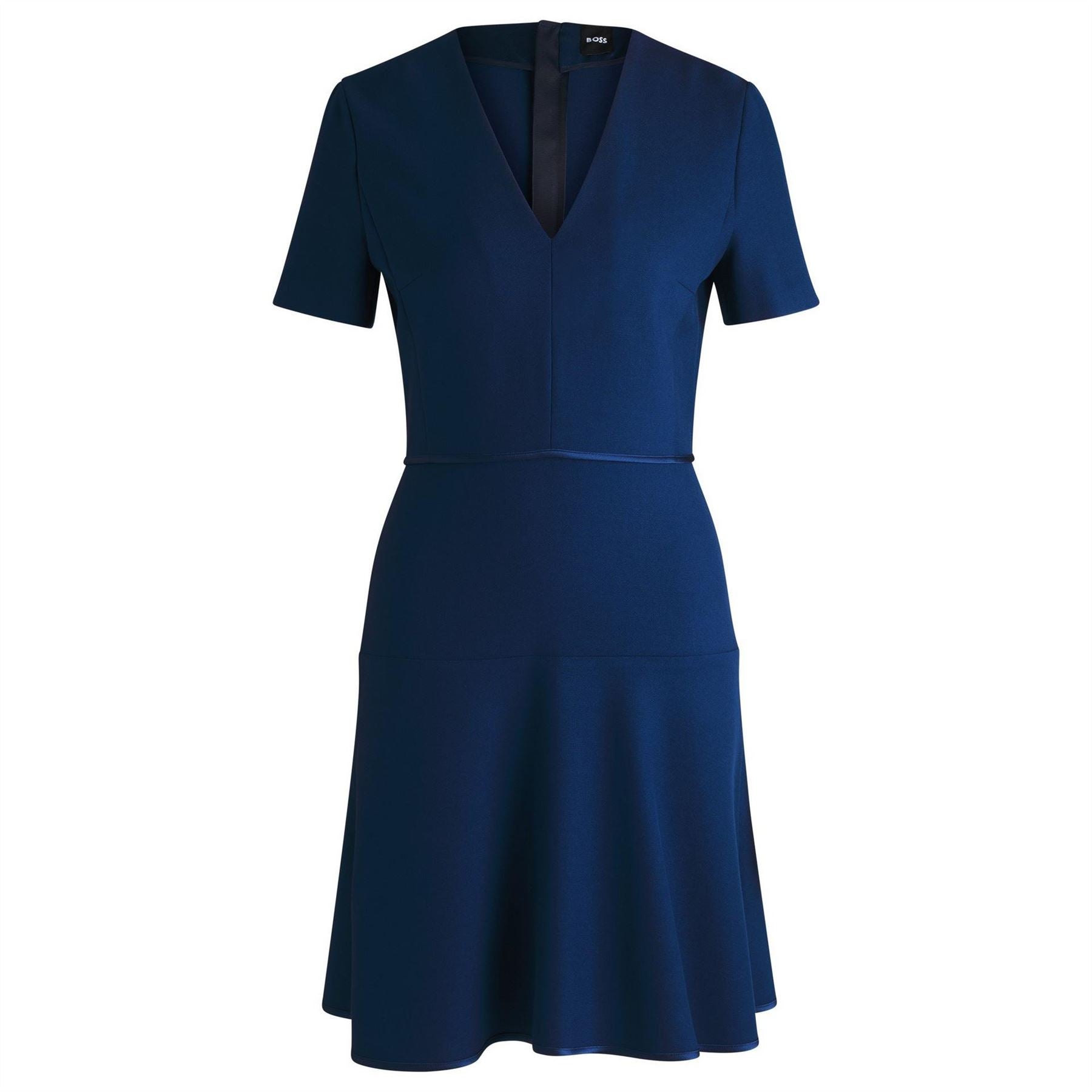 Boss Dirosa V-Neck Short Sleeve Knee Length Dress