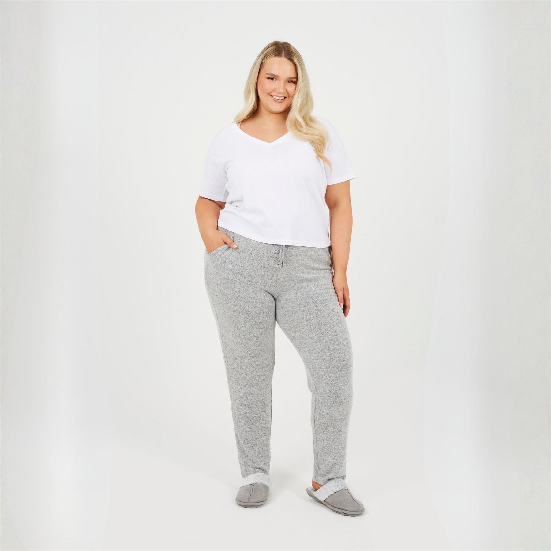 Brave Soul Womens Plus Size Soft Touch Trousers With Drawstring