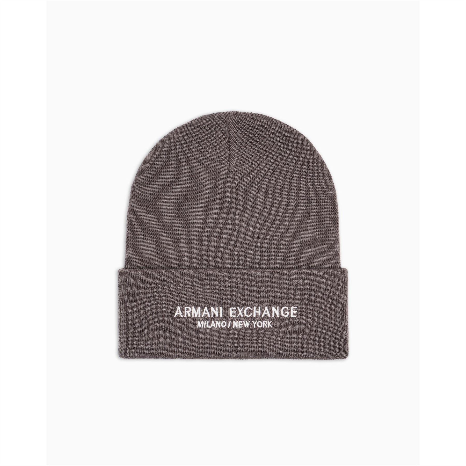 Armani Exchange Exchange Lettering Turn Up Brim Beanie