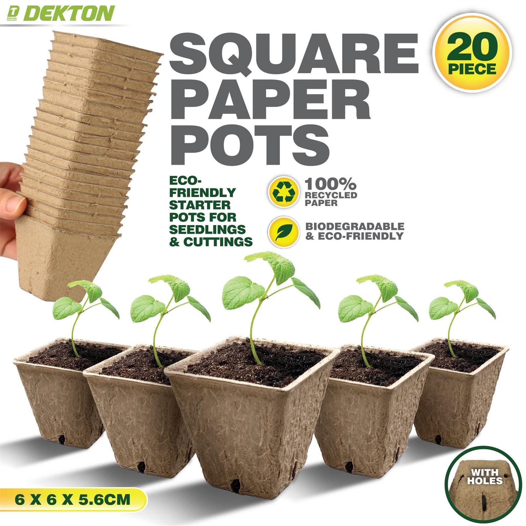 Dekton Square Paper Plant Pots