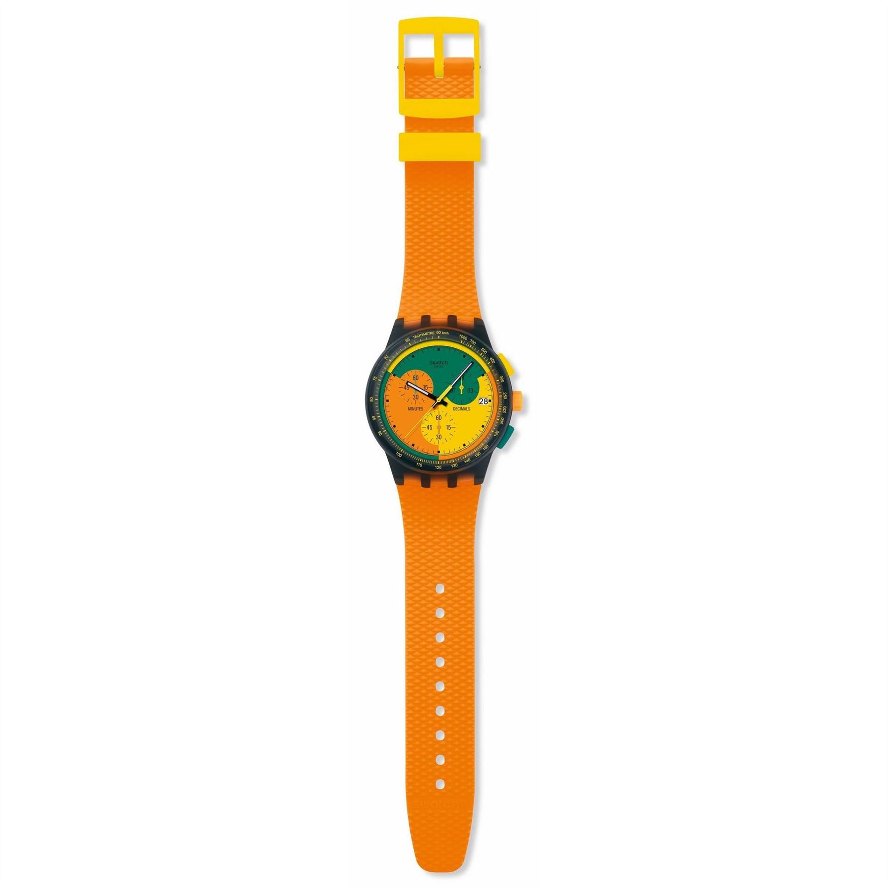 Swatch Chronograph Racing Rubber Single Wrap Analogue Watch