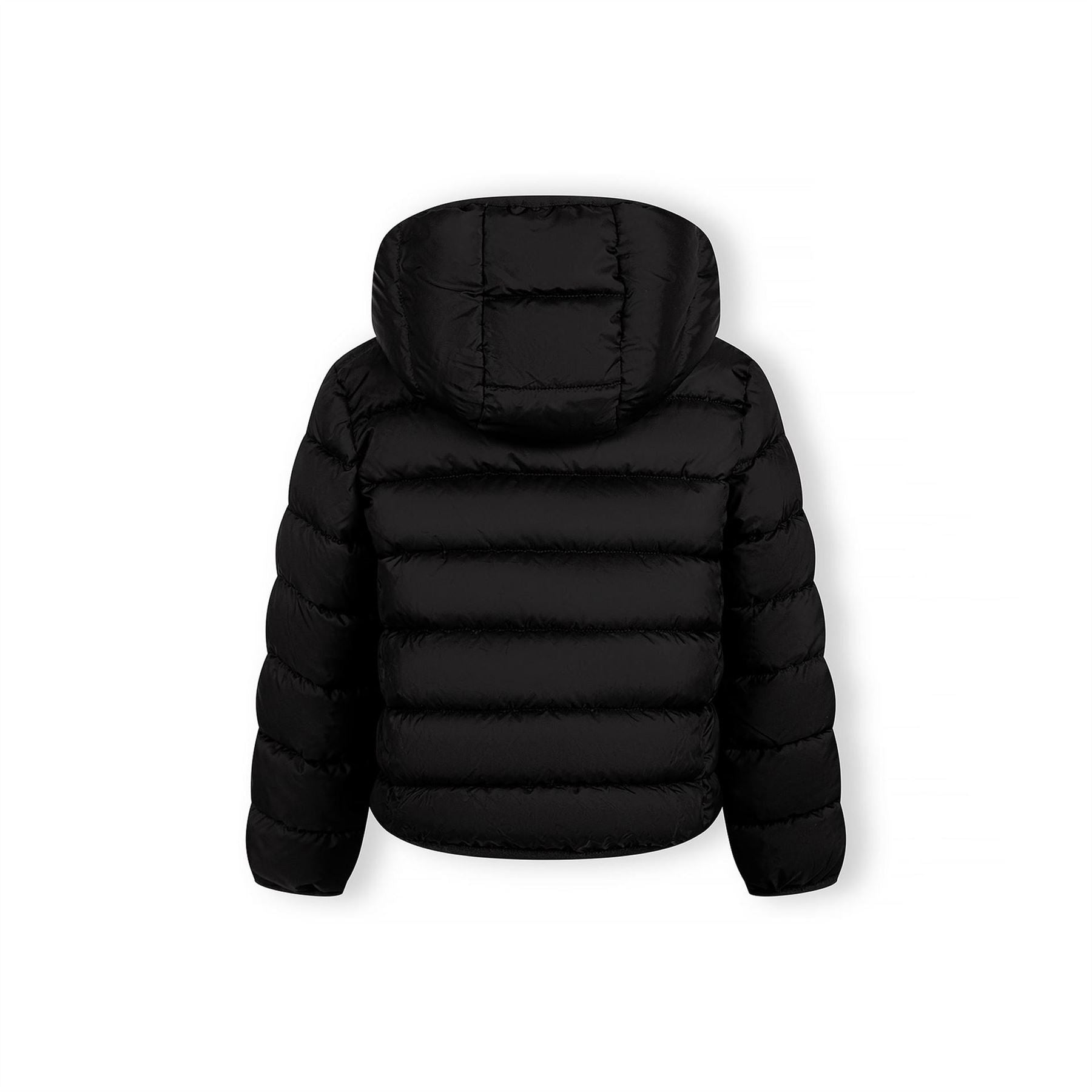 Minoti Girls Quilted Jacket Detachable Hood Zip Black