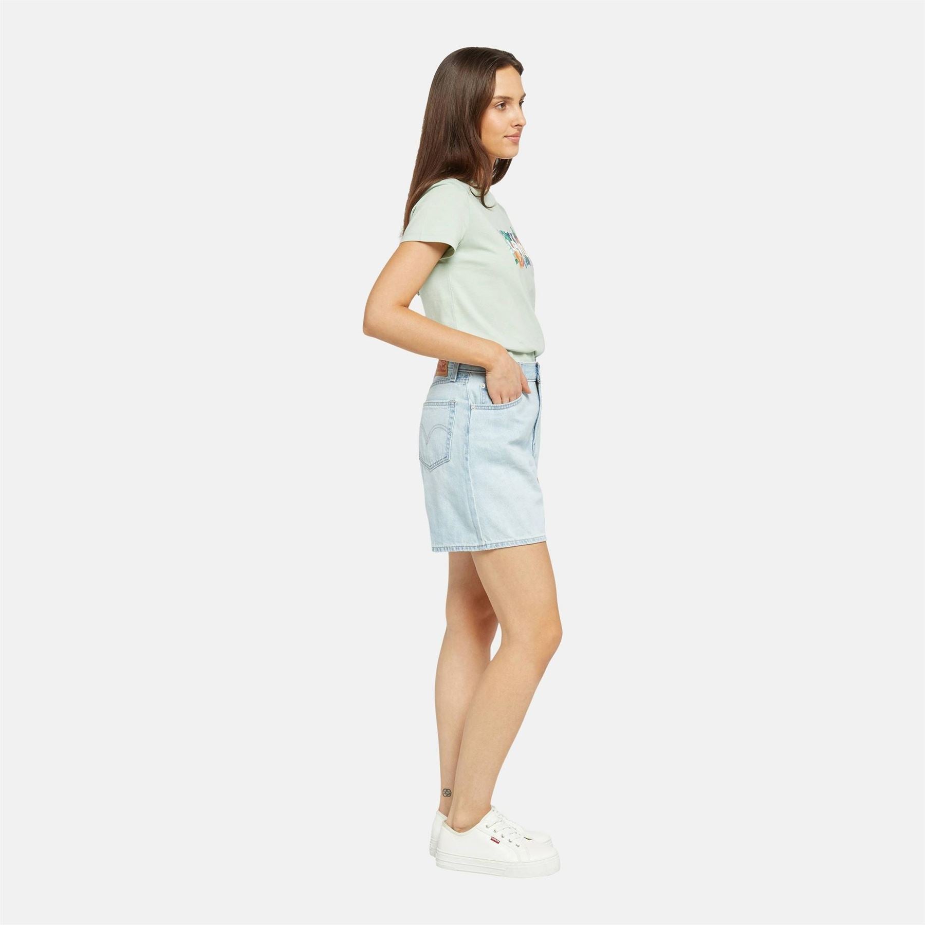 Levis High Baggy Fit Denim Bermuda Shorts