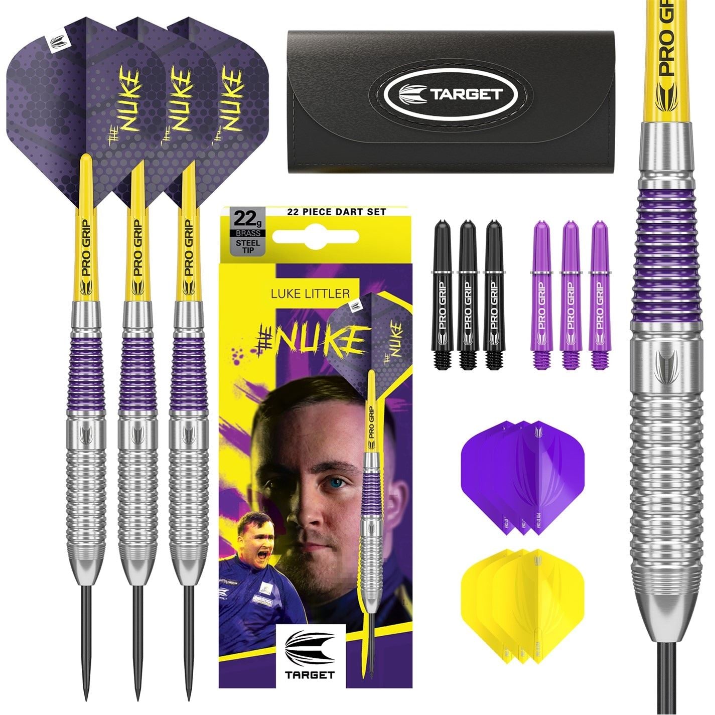 Target Darts Luke Littler 22g Brass Dart Set