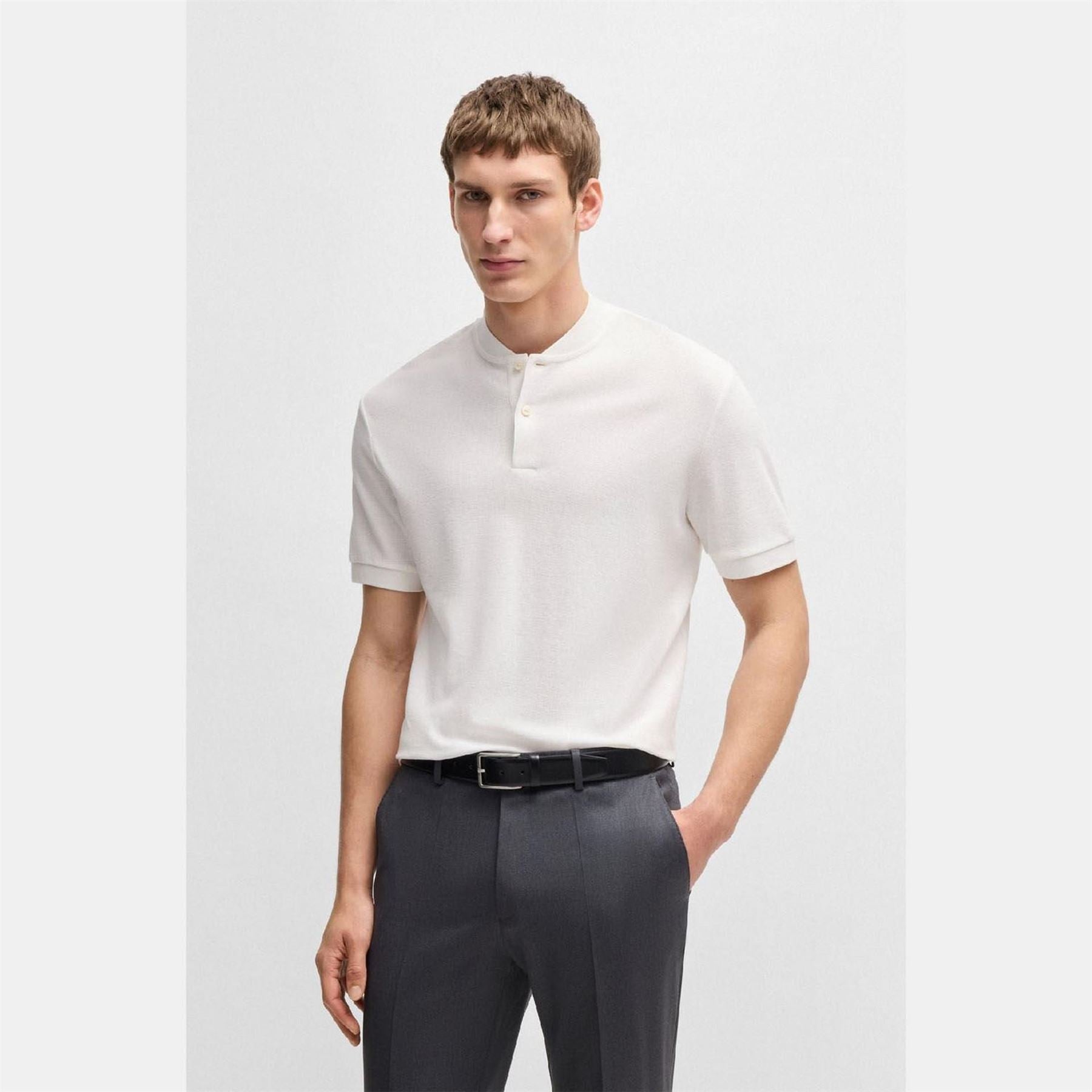 Boss Pratt 120 Collarless Polo Shirt