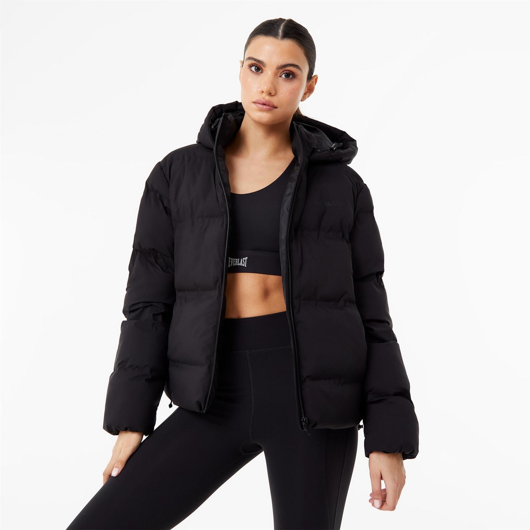 Everlast Water Resistant Windproof Detachable Hood Long Sleeve Puffer Jacket