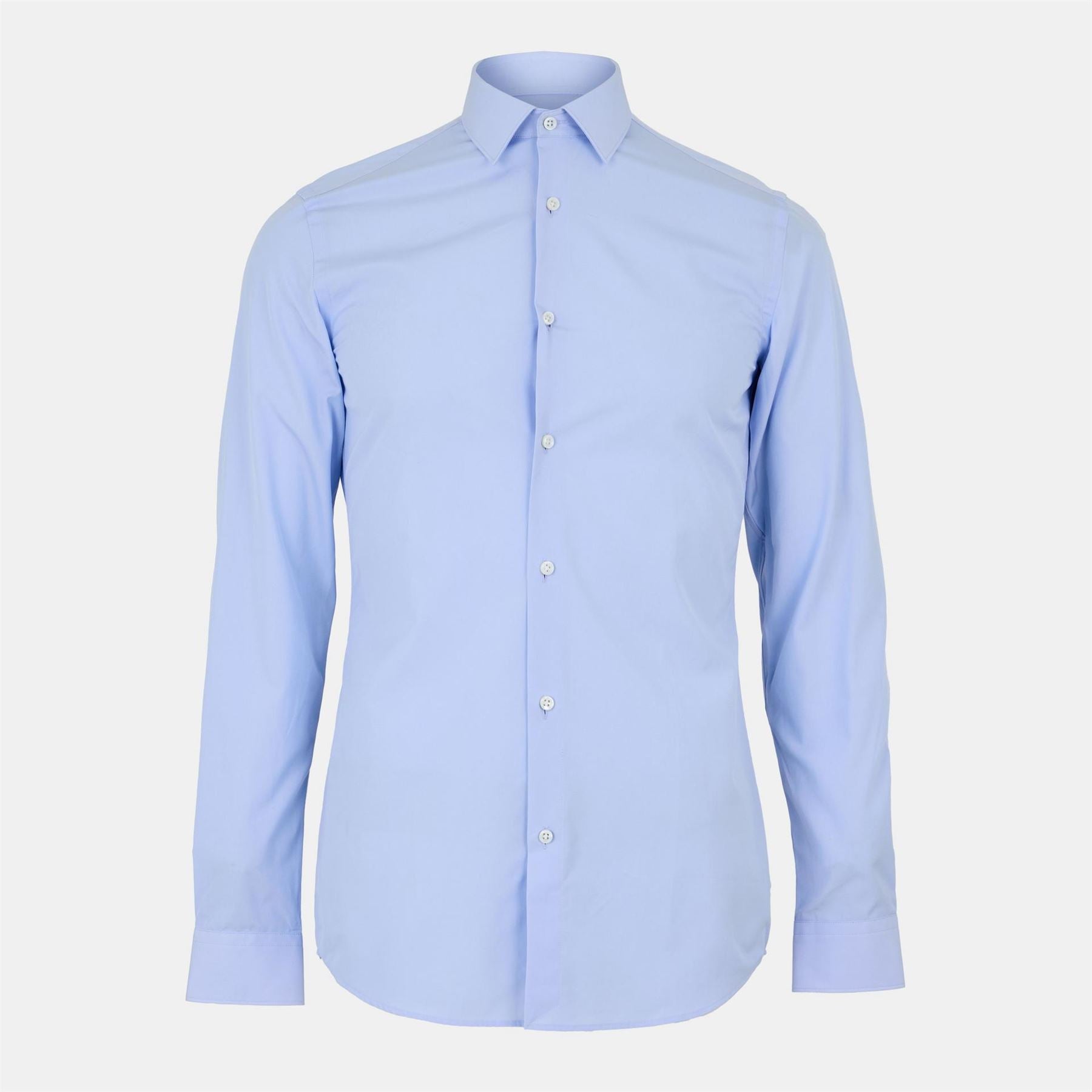 Boss Collared Neck Point Collar Long Sleeve Shirt