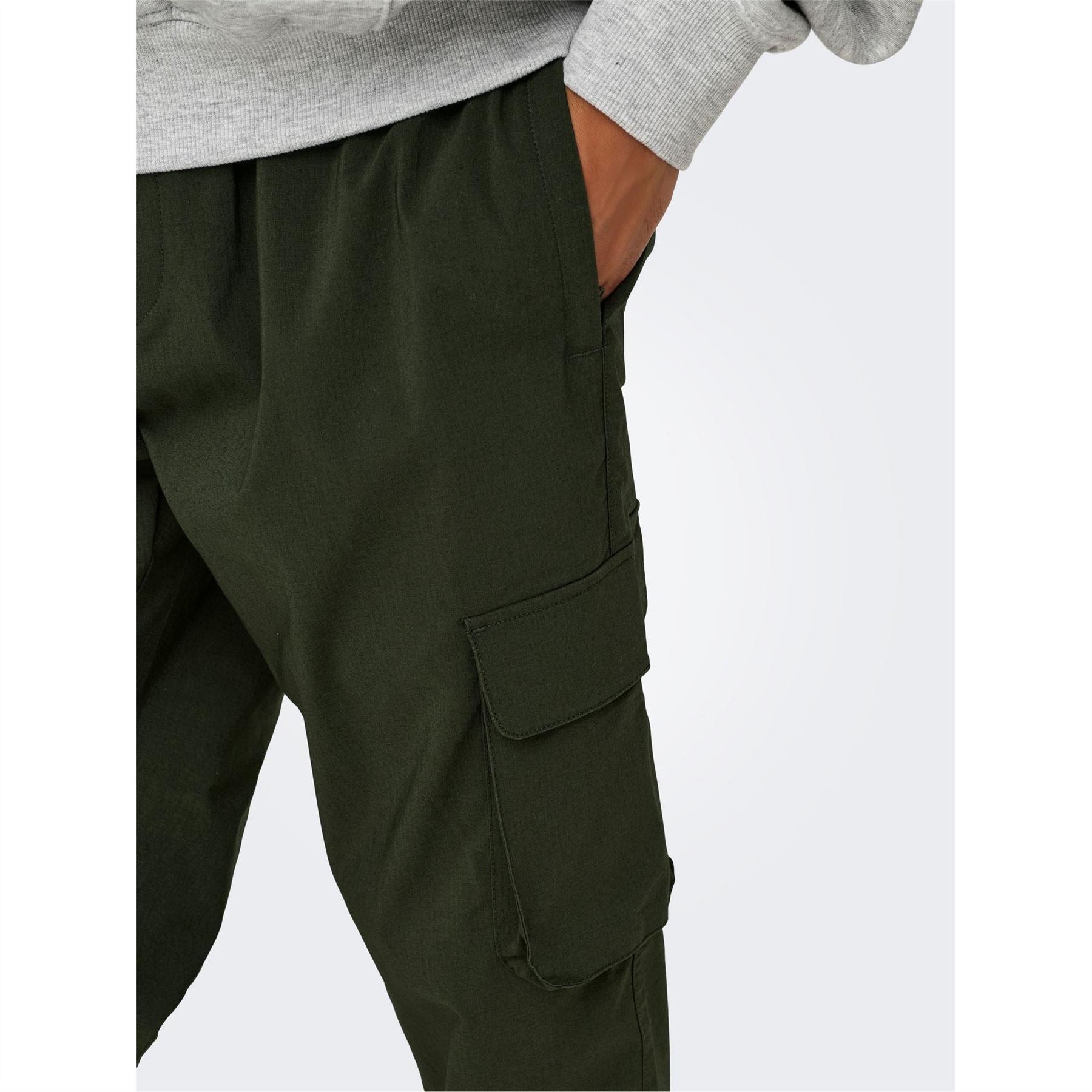 Only and Sons Only Solid Patterned Straight Combat Pants