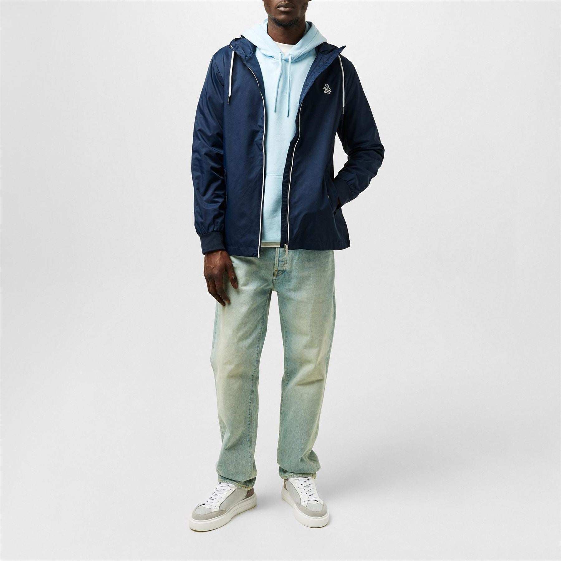 Original Penguin Cropped Hooded Penguin Long Sleeve Top