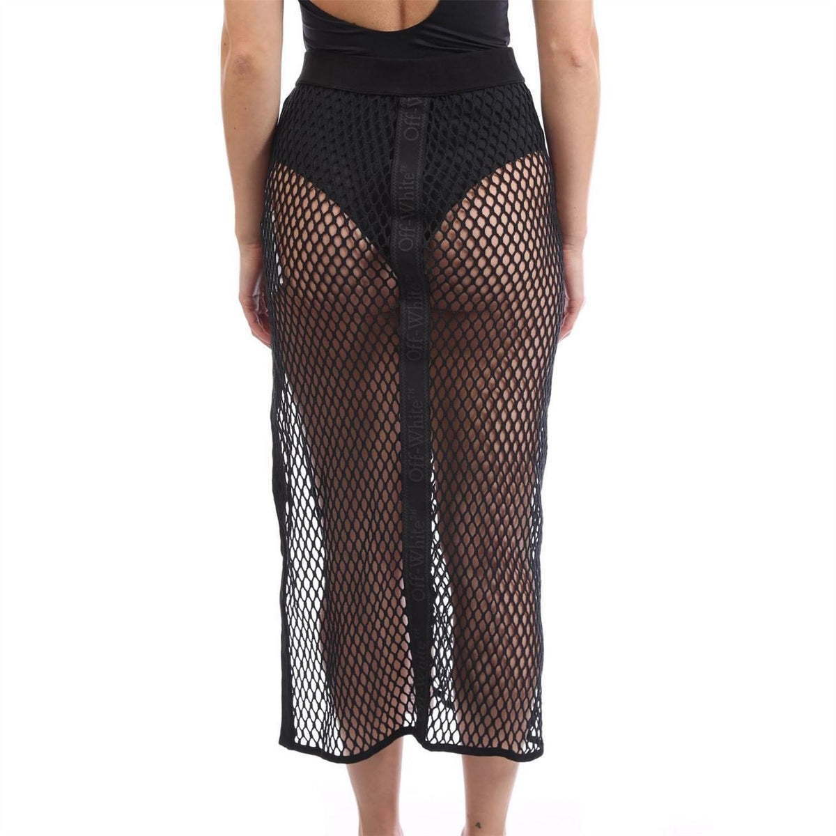 Off White Mesh Skirt