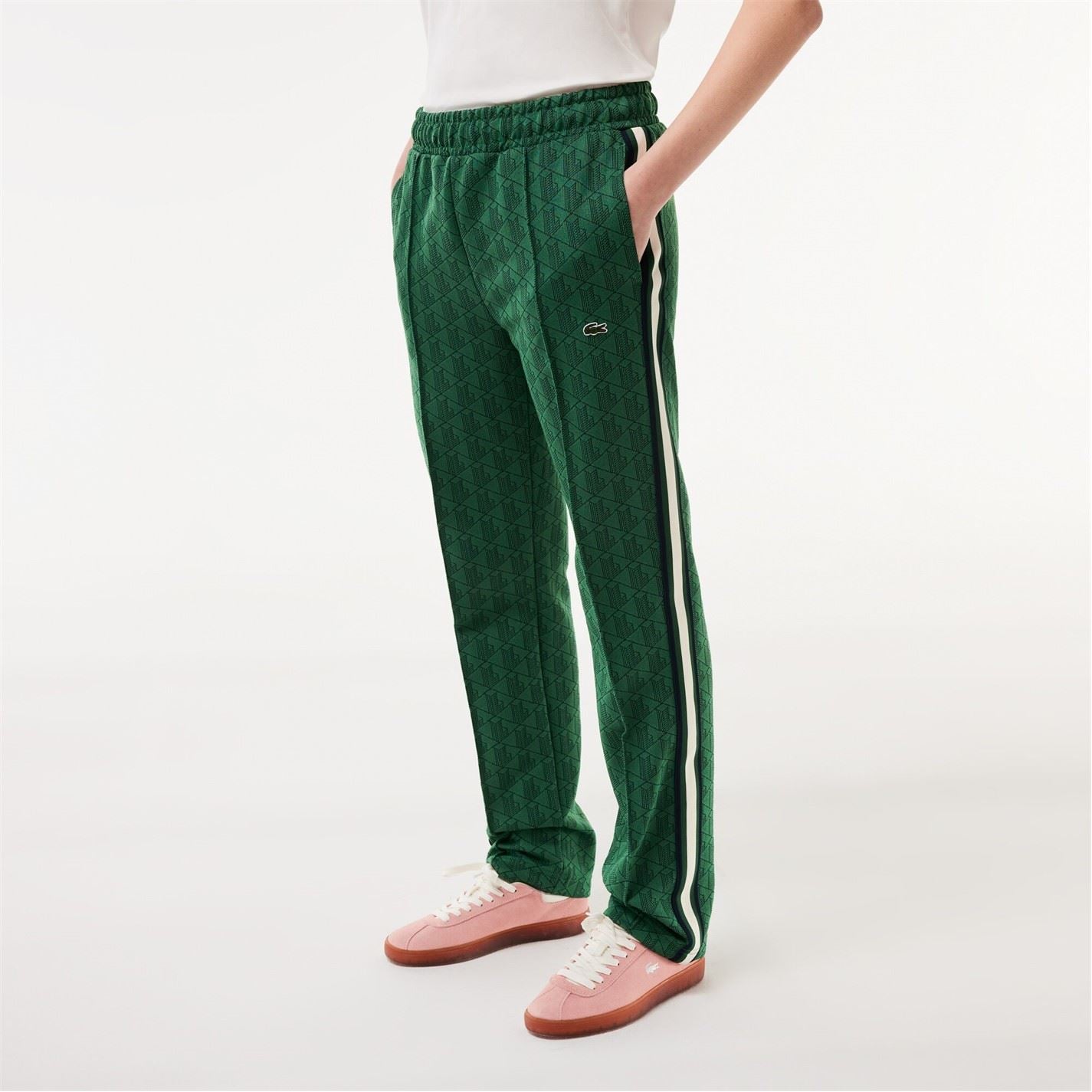 Lacoste Geometric Patterned Side Stripes Track Pants