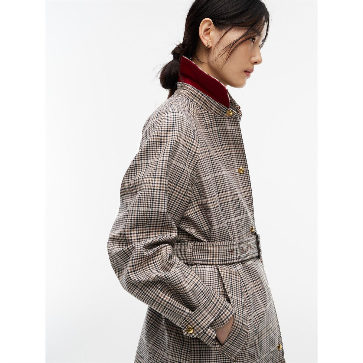 Tommy Hilfiger Check Cotton Trench Coat