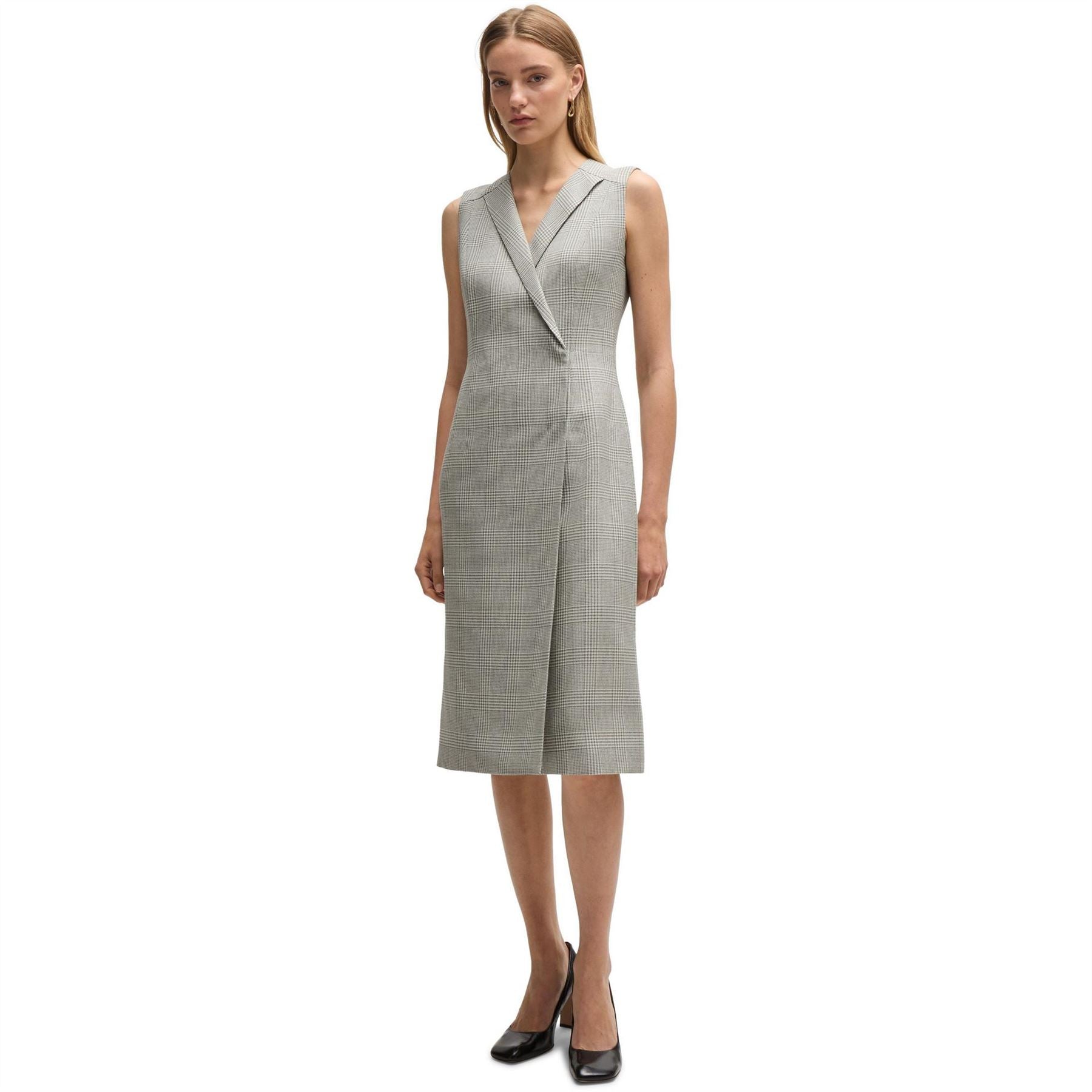 Boss Dimala V-Neck Sleeveless Knee Length Dress