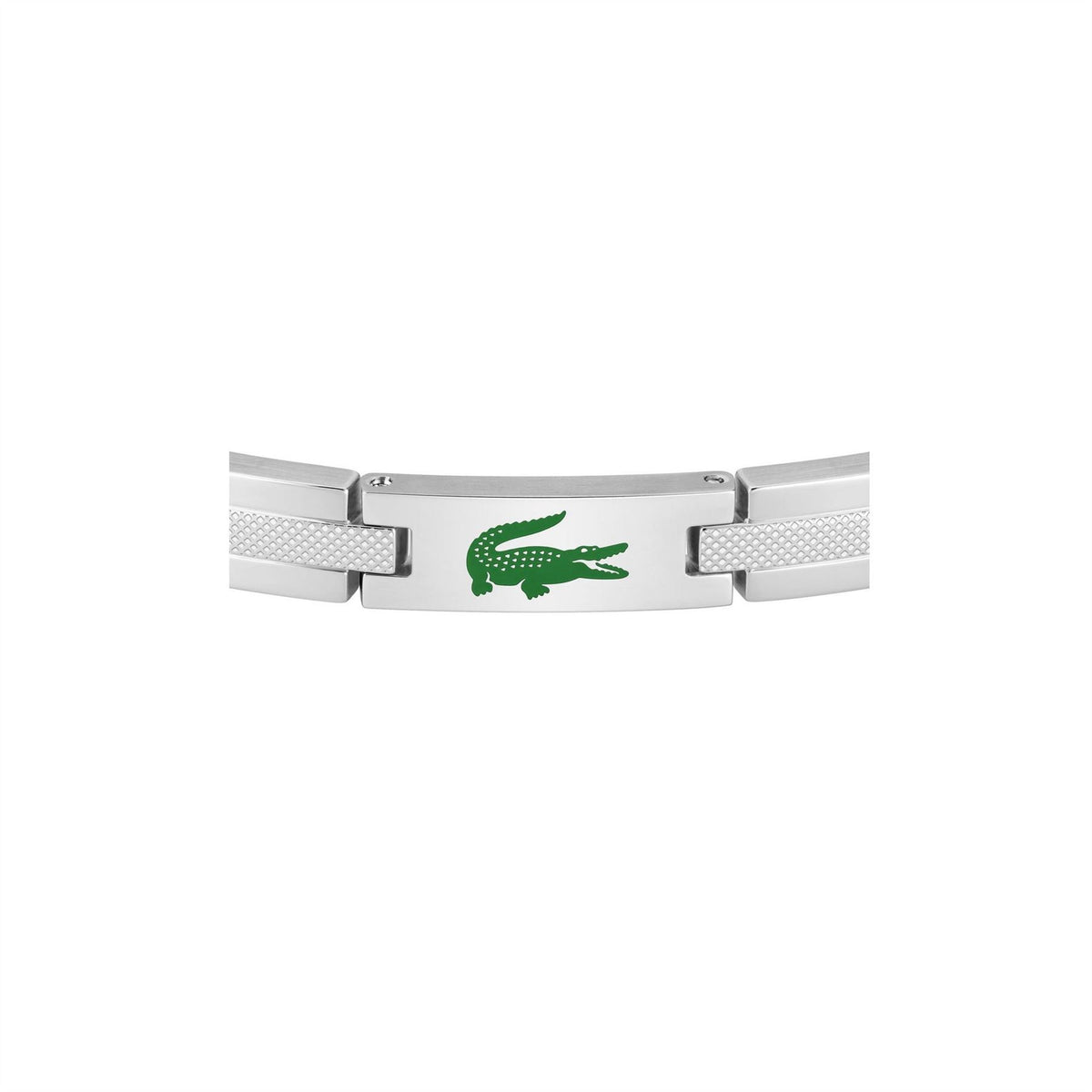 Lacoste Mens Stencil Gold Ip And Green Enamel Crocodile Bracelet