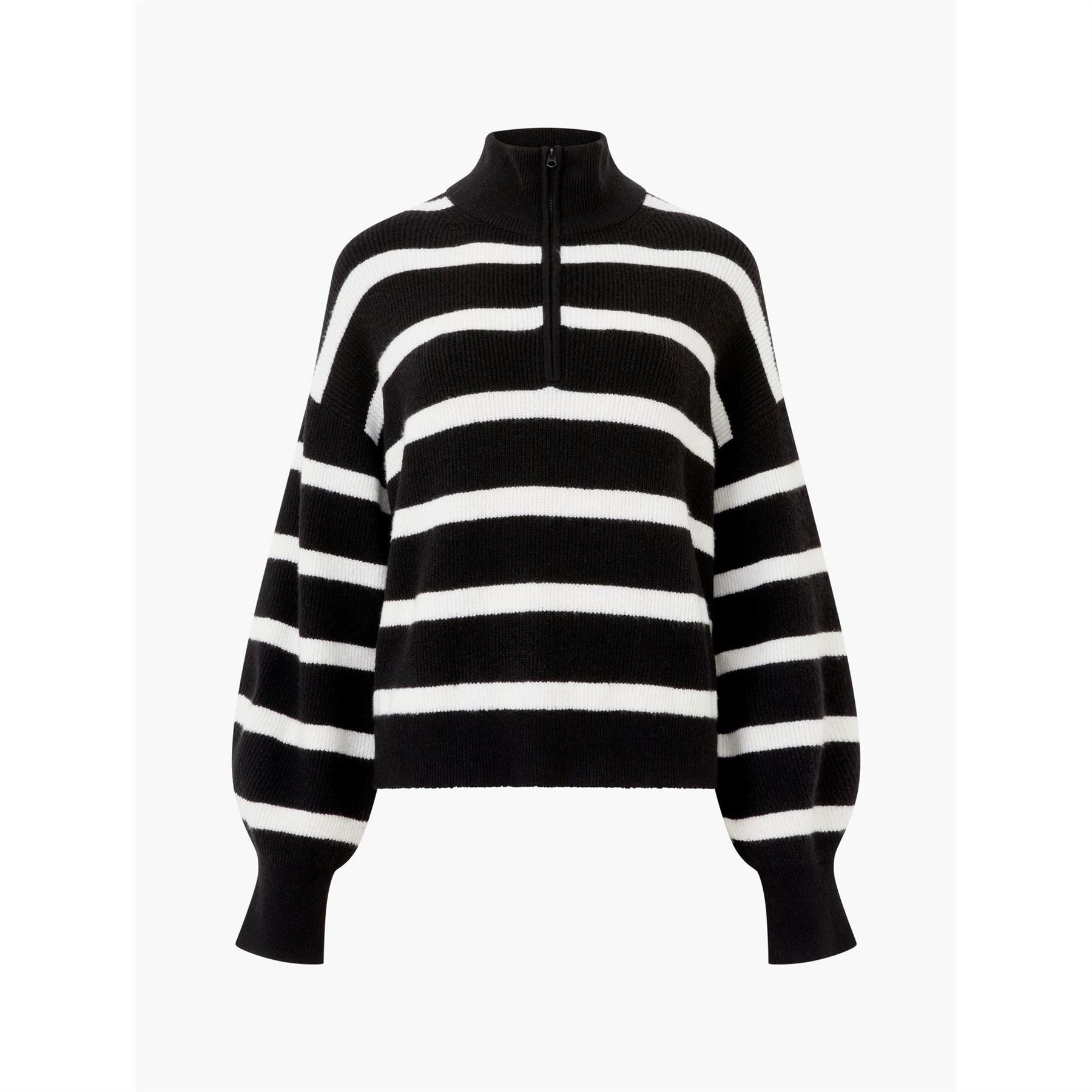 French Connection Vhari Zip Neck Relaxed Fit Sweater