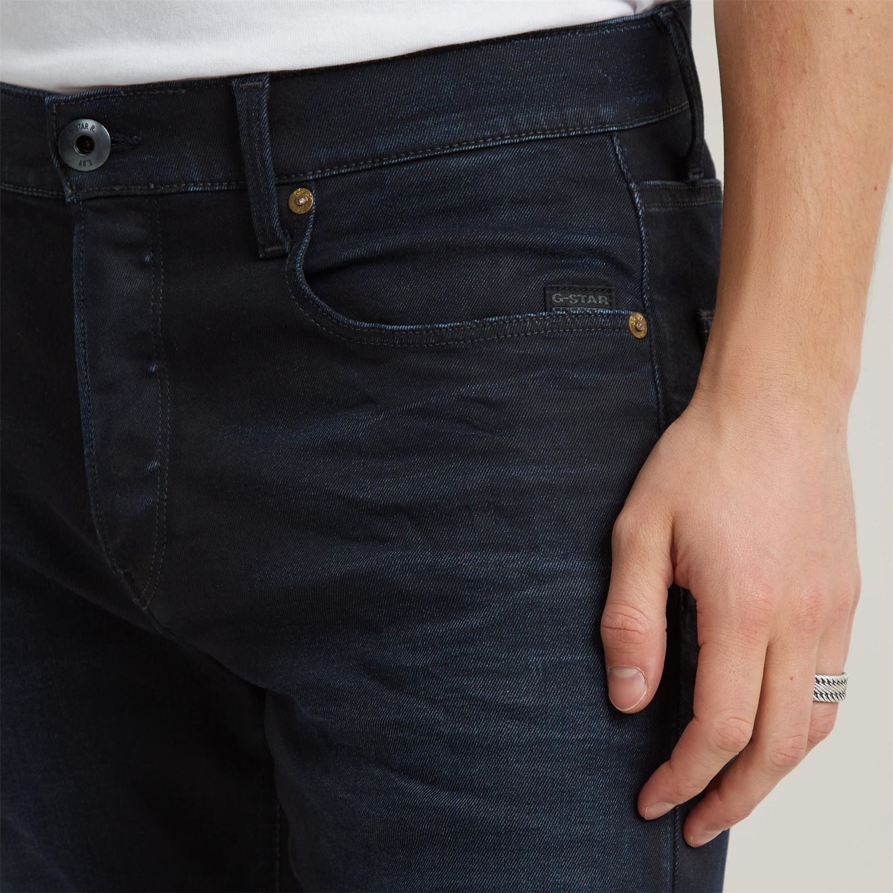 G Star Slim Fit Jeans In Blue Black Stretch Denim