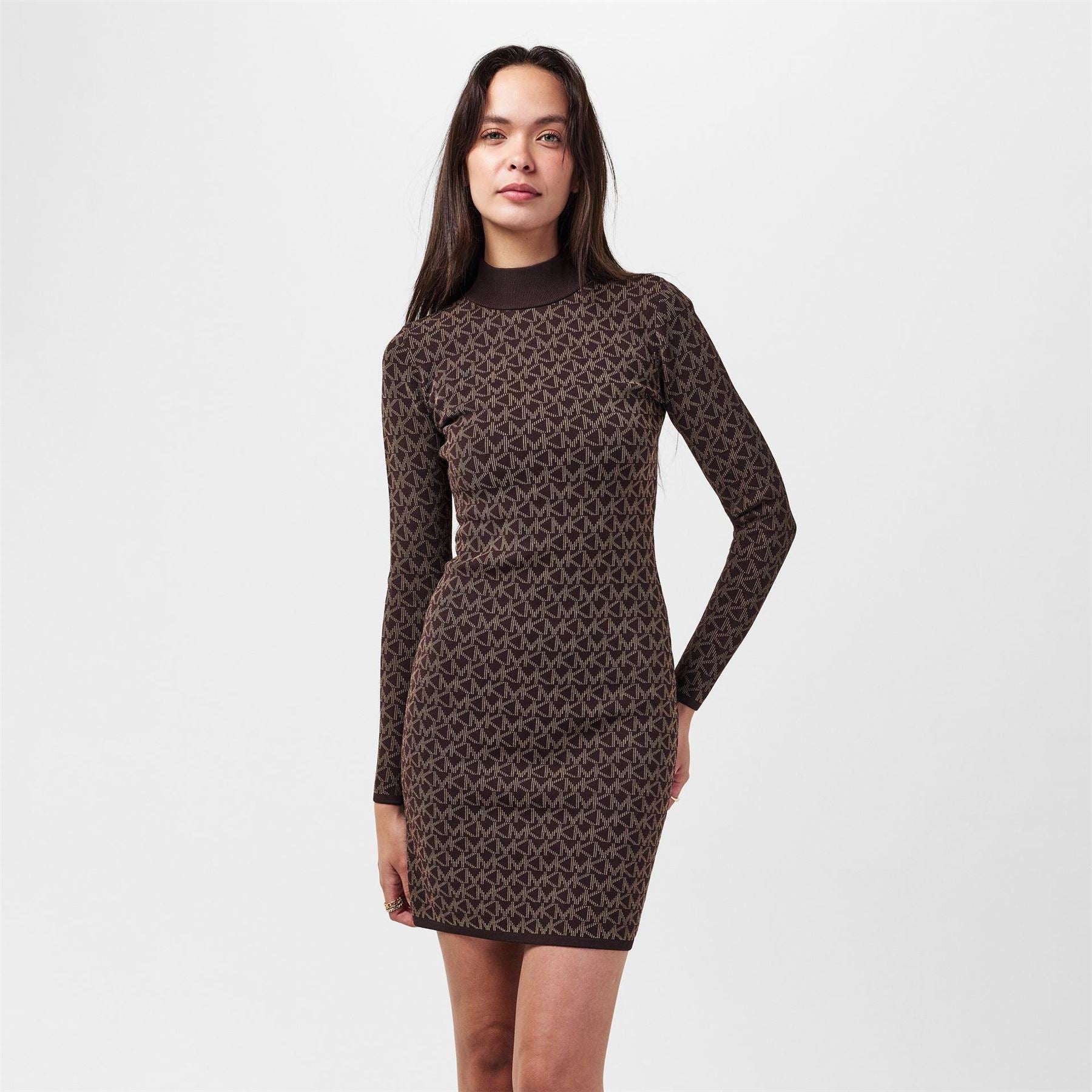 MICHAEL Michael Kors Jacquard Funnel Neck Dress