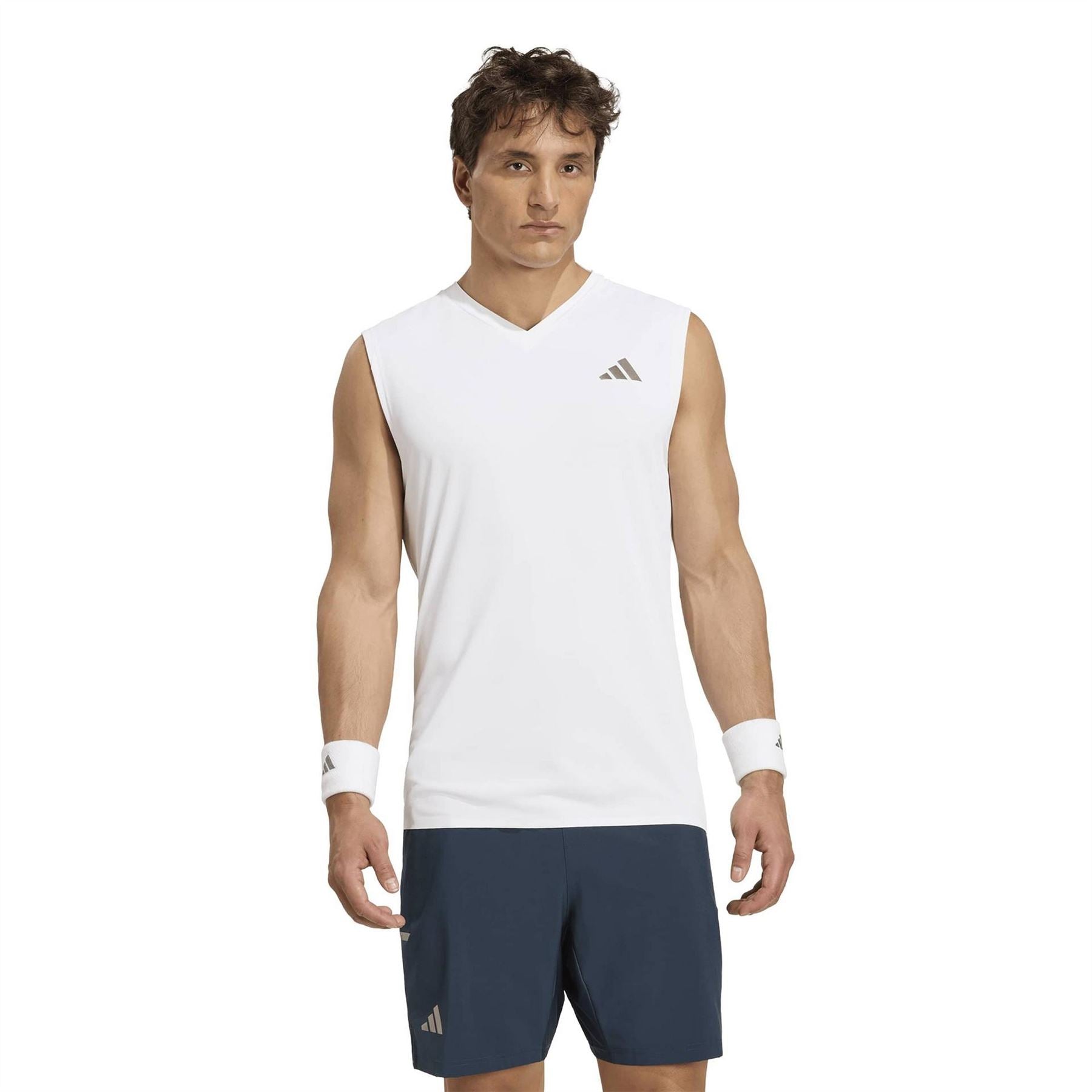 adidas Bold Logo V-Neck Sleeveless T-Shirt