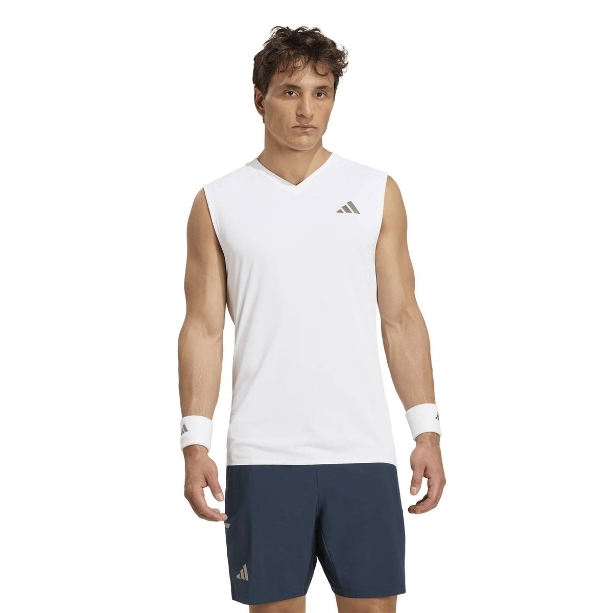 adidas Bold Logo V-Neck Sleeveless T-Shirt
