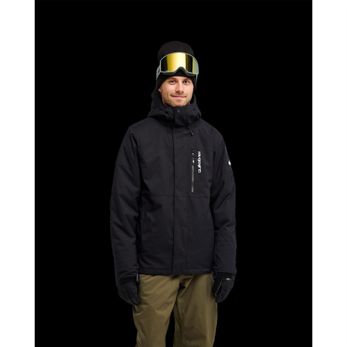 Quiksilver Titan Color Block Hooded Hook and Loop Ski Jacket