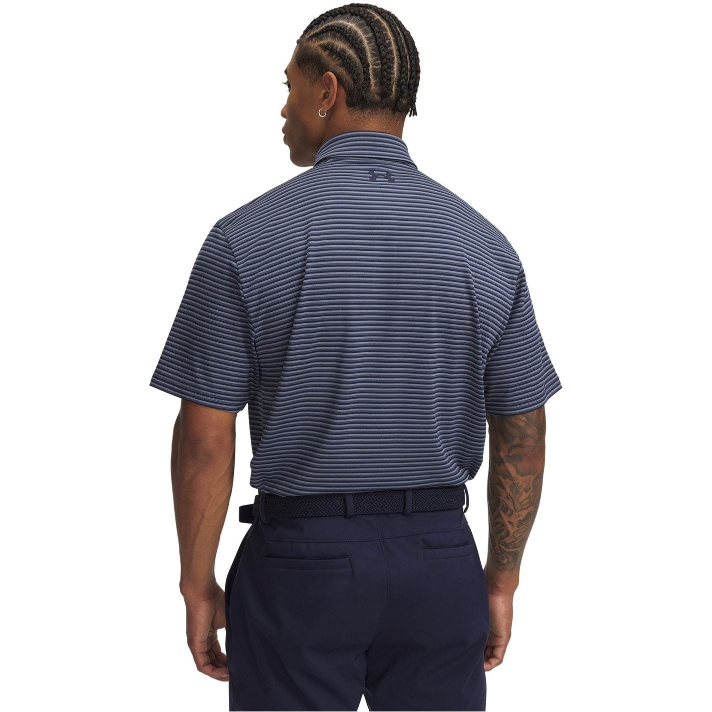 Under Armour Striped Collared Neck Short Sleeve Polo Shirt
