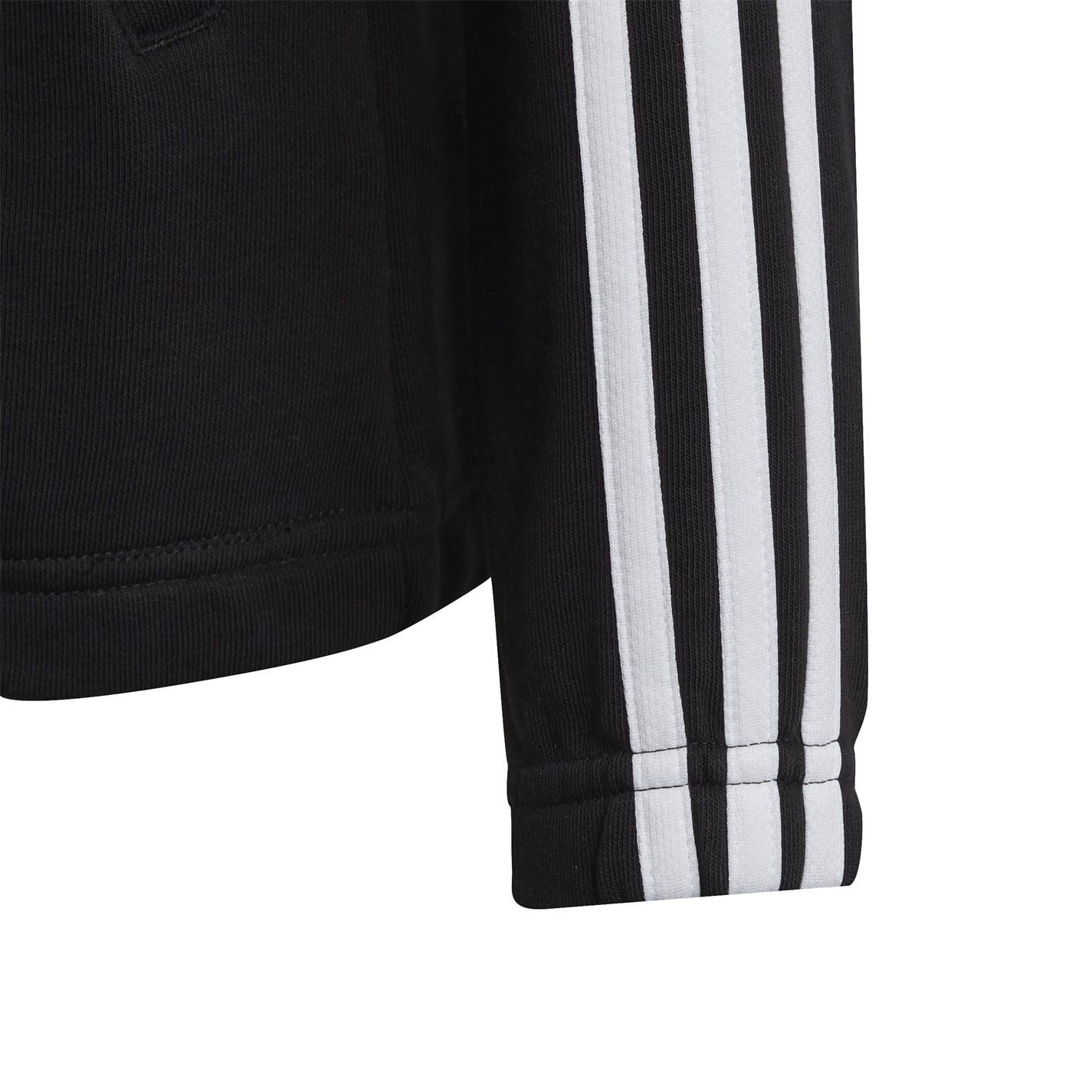 adidas Essentials Girls 3 Stripes Zip Track Top Hoodie