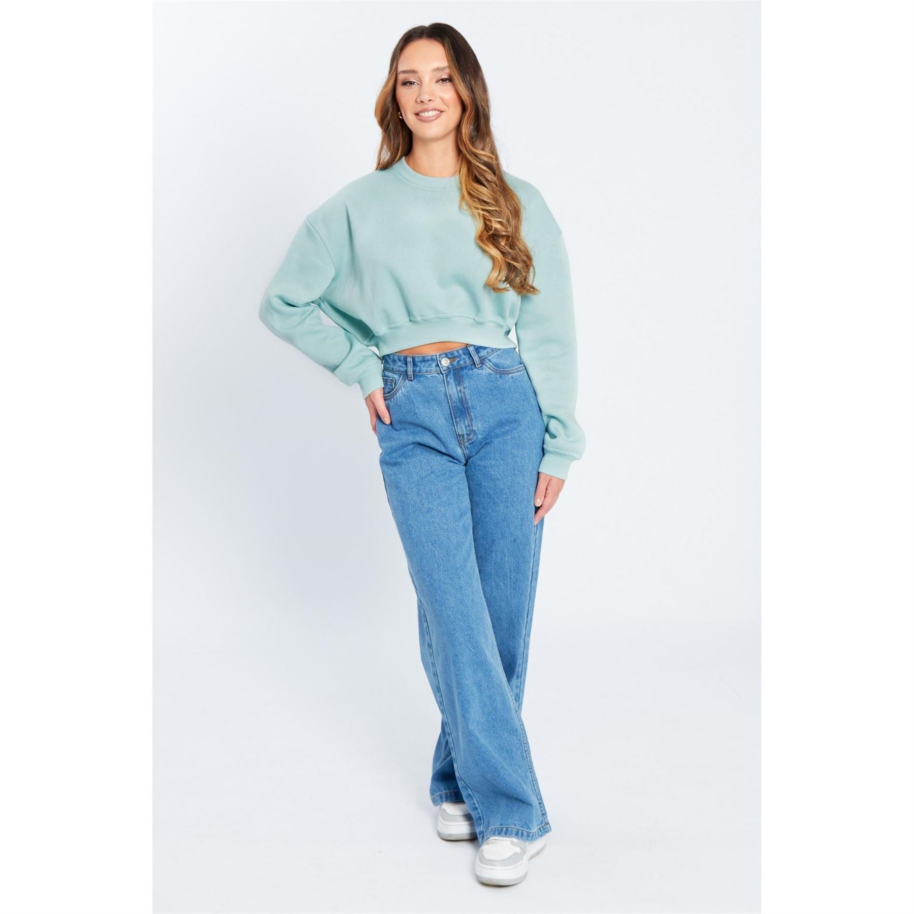 Be You Cropped Crew Neck Relaxed Fit Sweatshirt