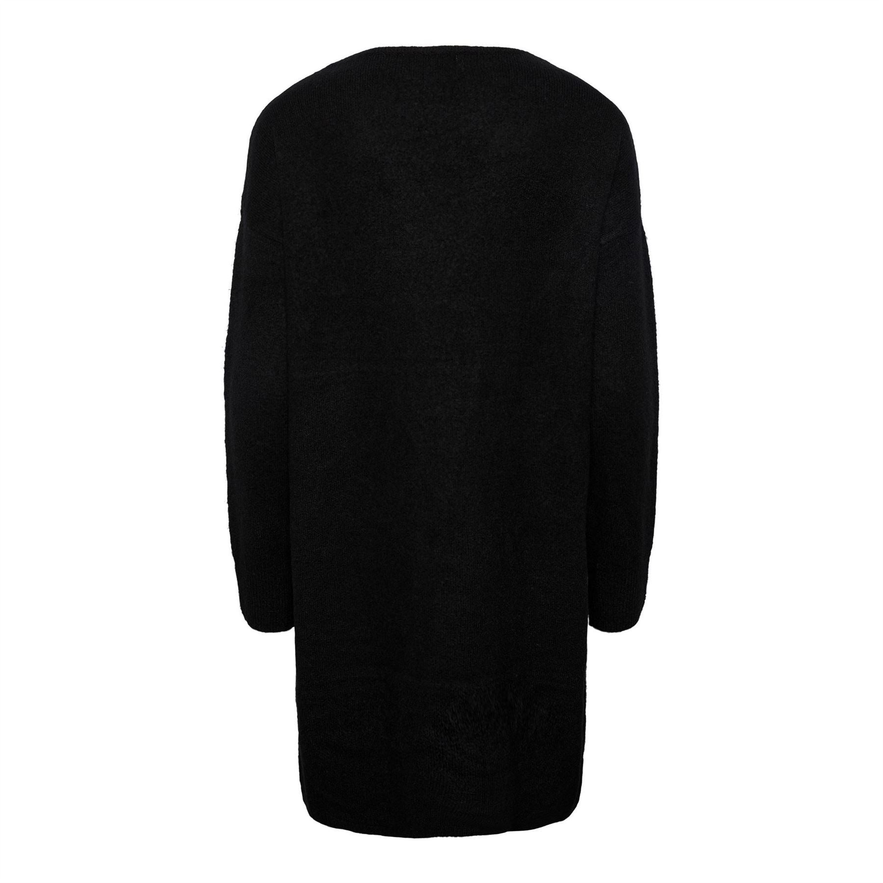 Pieces Knit Turtleneck Long Sleeve Midi Sweater Dress
