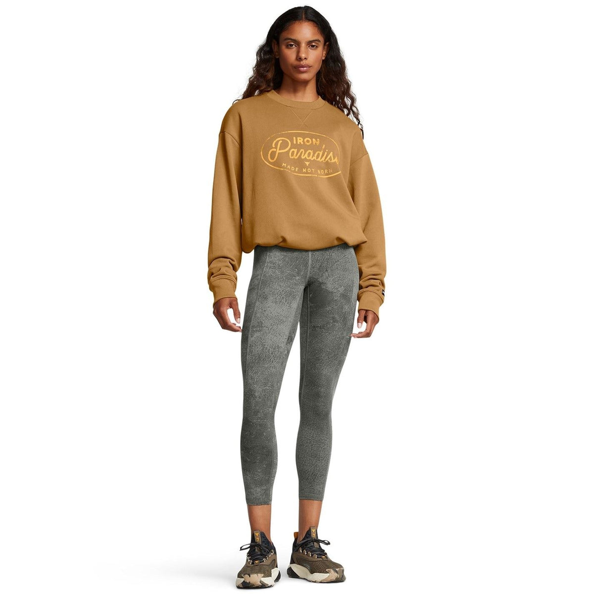 Under Armour Rock Lettering Relaxed Fit Drop Shoulder Long Sleeve Crew Neck Sweatshirt