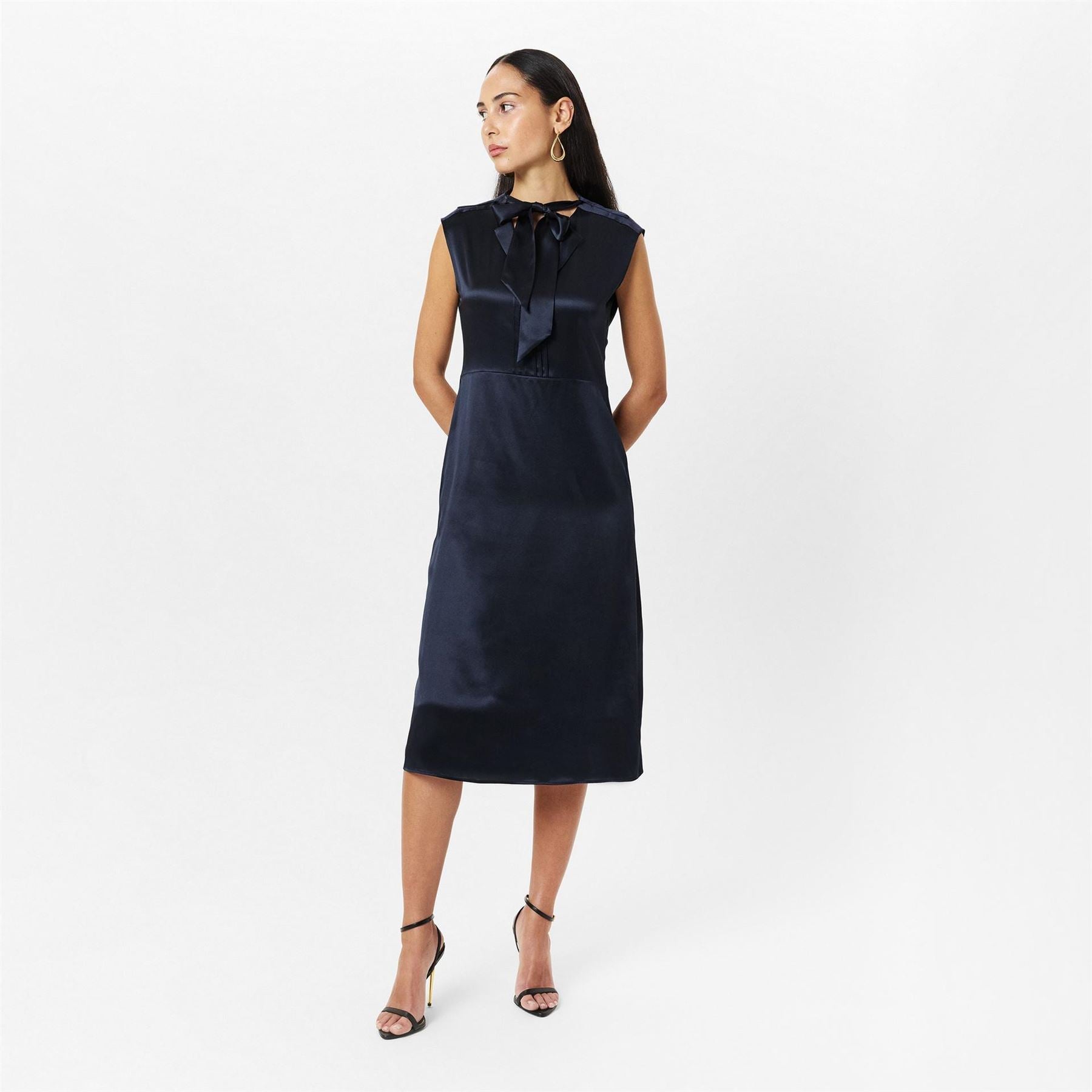 Boss Tie Neck Mini Skater Dress