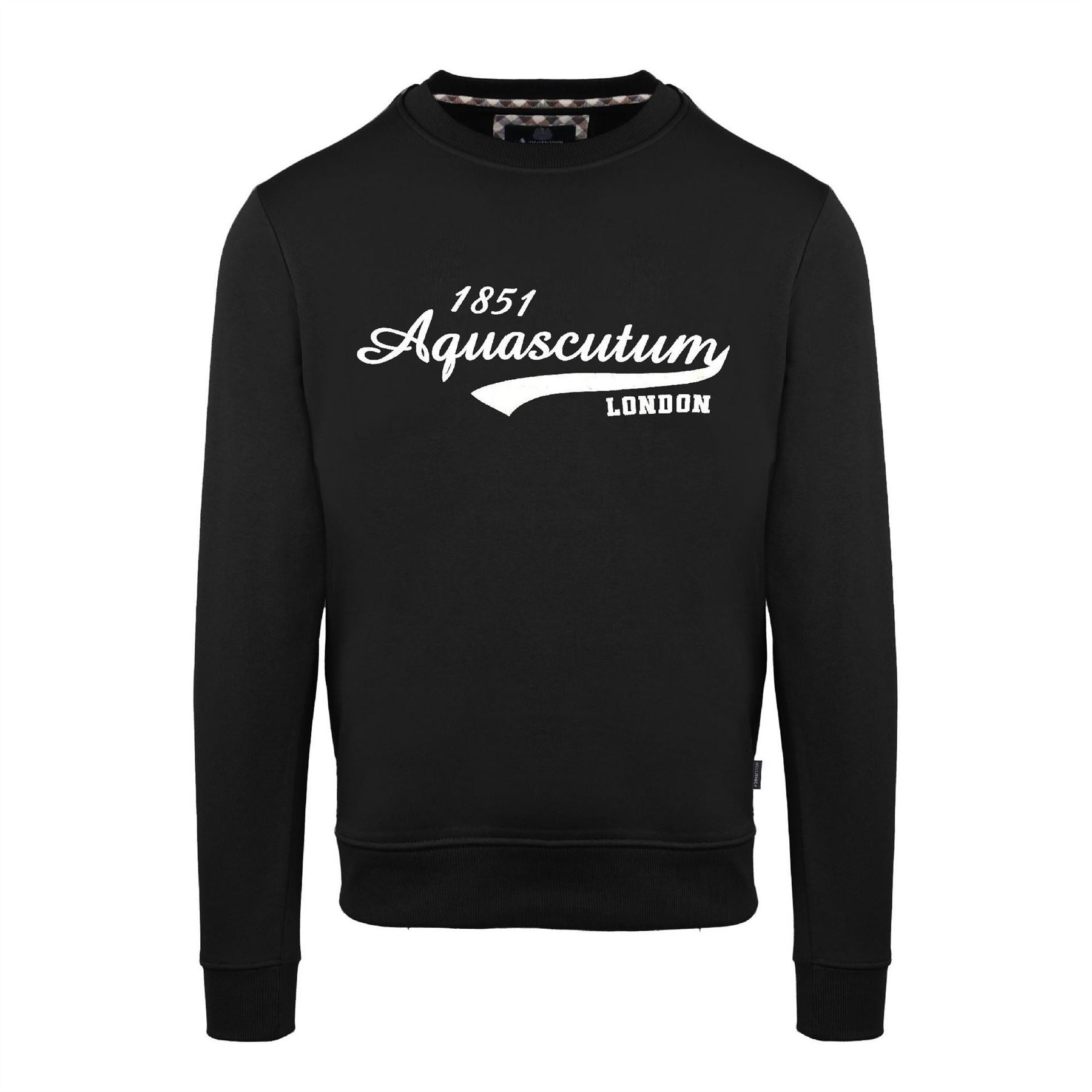 Aquascutum Printed Logo Crew Neck Ribbed Collar Long Sleeve Sweatshirt