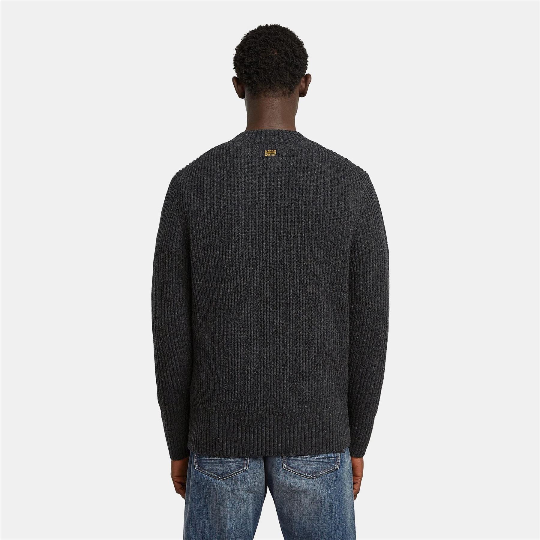 G Star Rib Crew Neck Long Sleeve Sweater