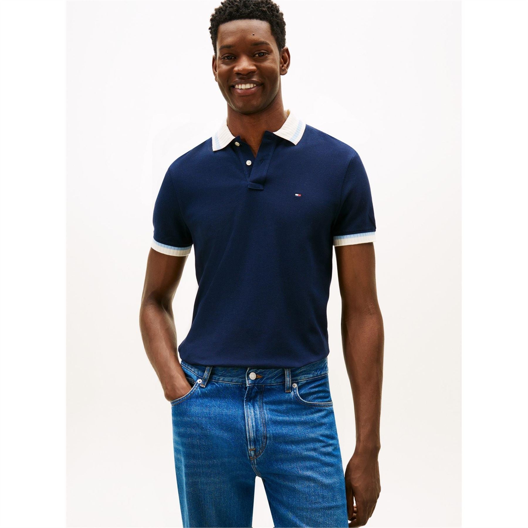 Tommy Hilfiger Cuff Sleeve Collared Regular Fit Polo Shirt