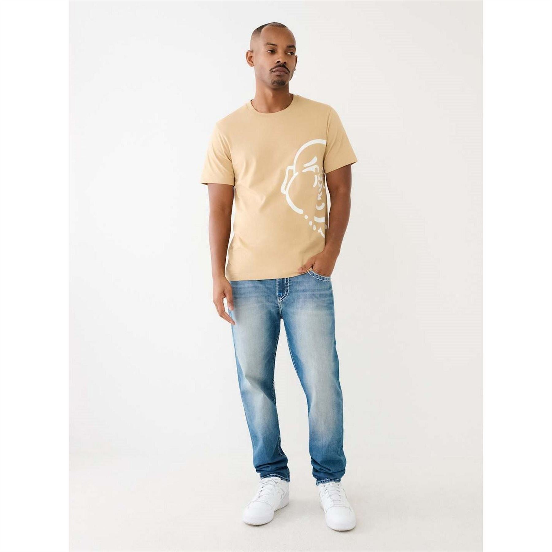 True Religion Buddha Print Regular Fit Crew Neck T-Shirt