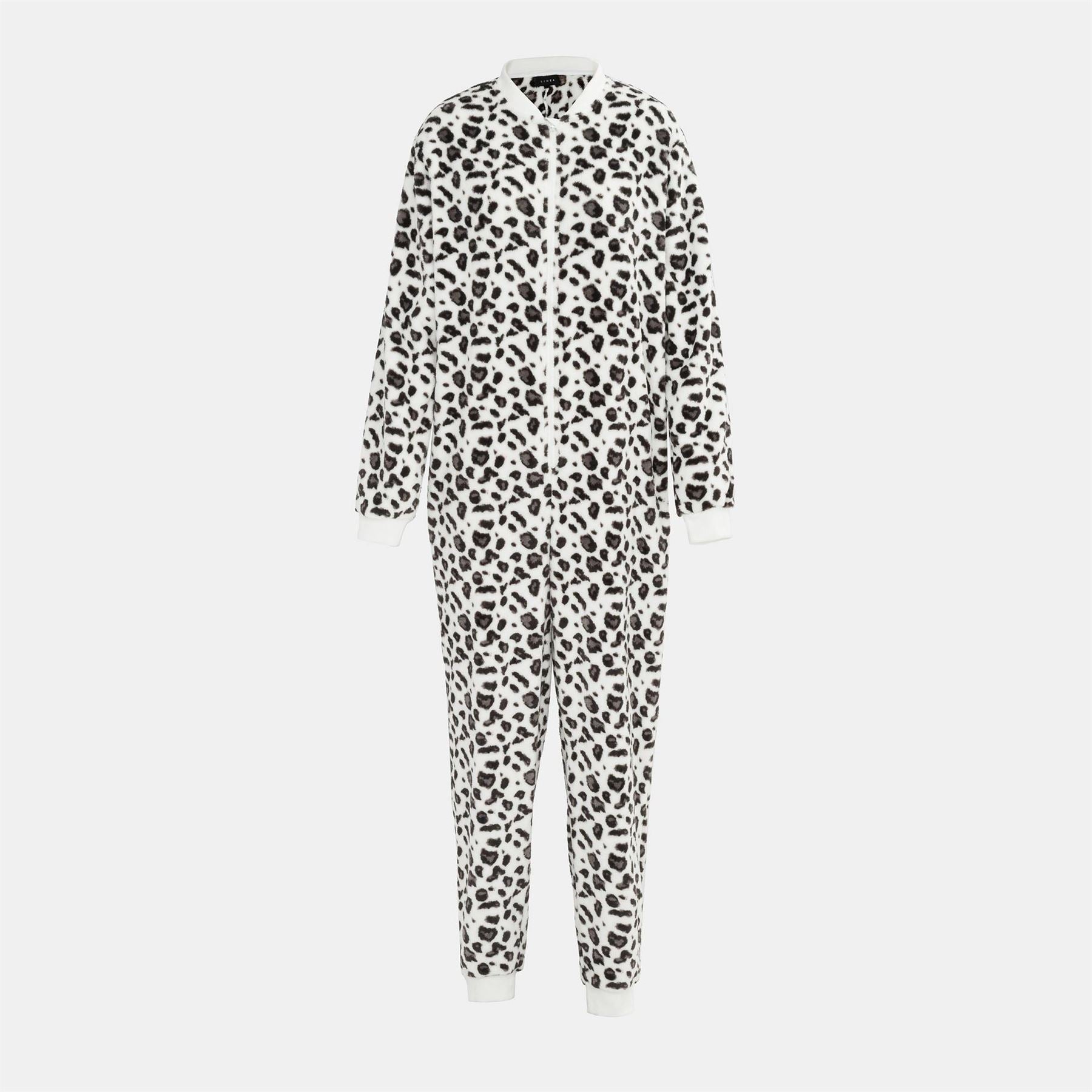 Linea Womens Leopard Print Fleece Onesie