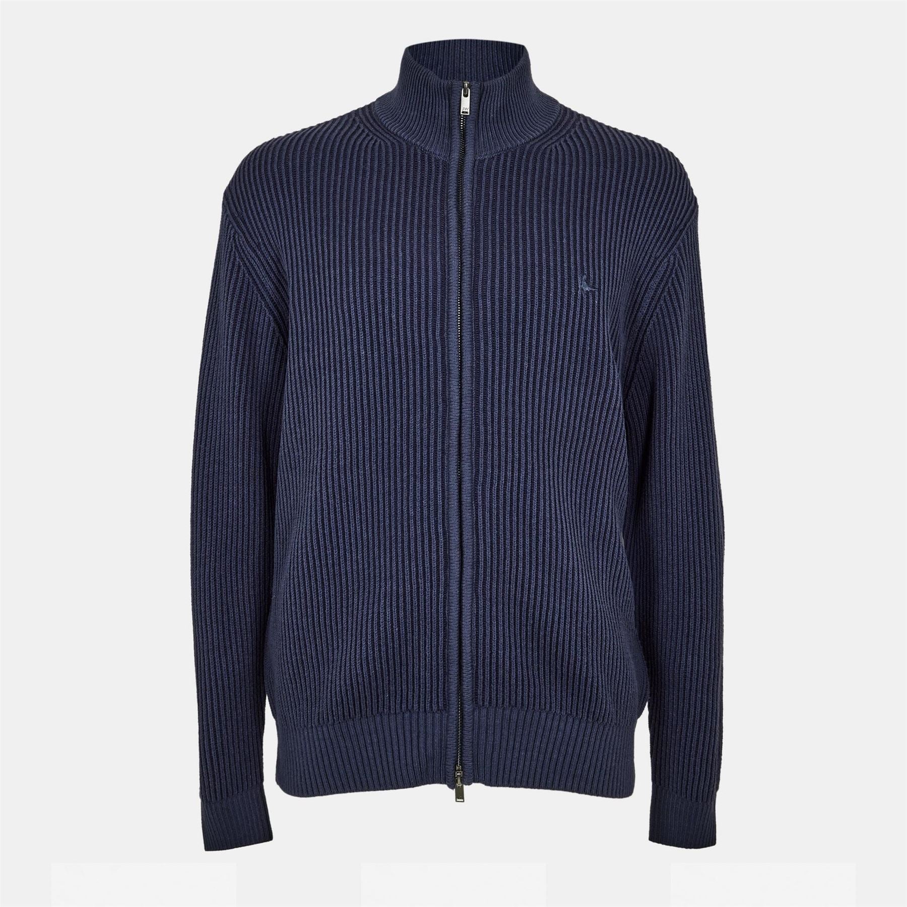 Jack Wills Mens Rib Zip Funnel Cardigan Sweaters