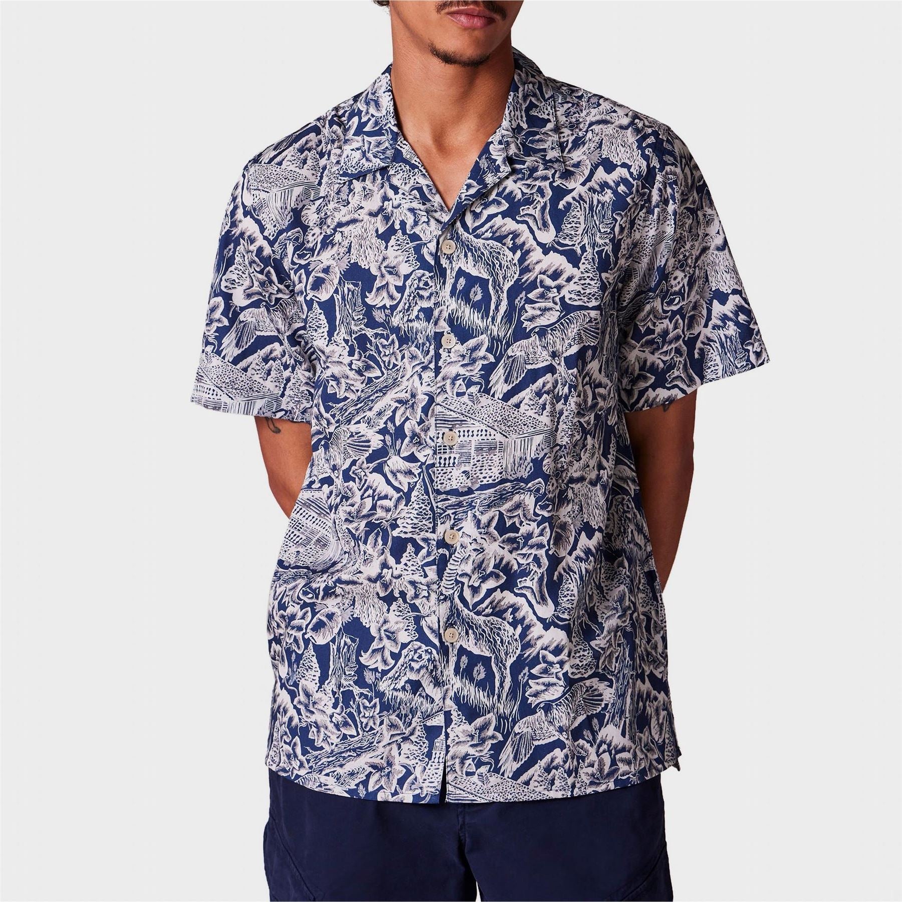 PS Paul Smith Short Sleeve Patterned Tailored Fit Shirt