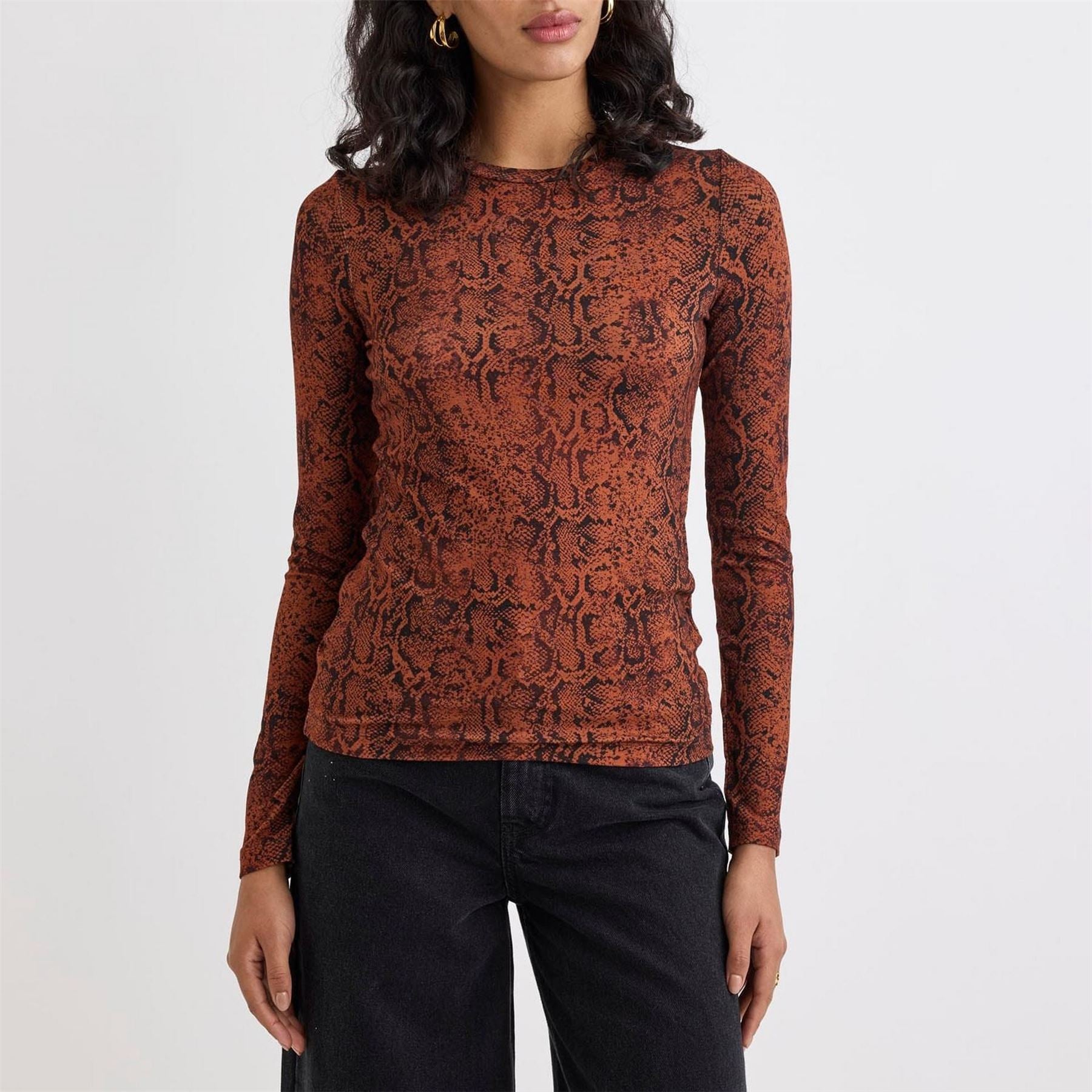 Nobodys Child Animal Print Long Sleeve Top