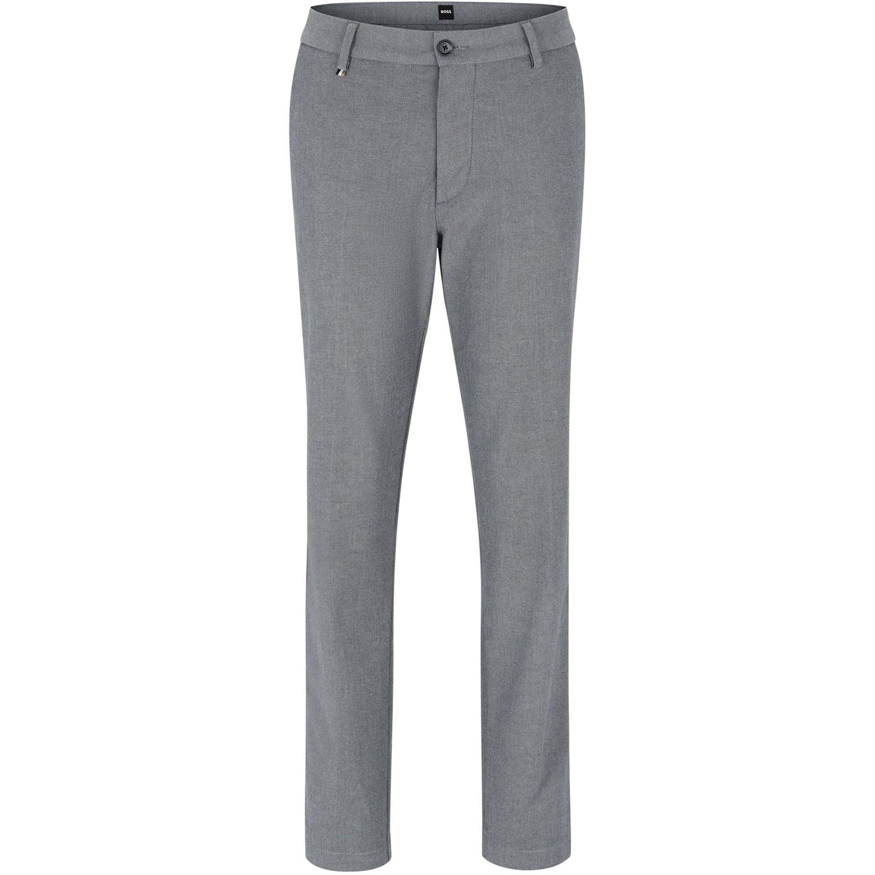 Boss Kane Solid Patterned Straight Trousers