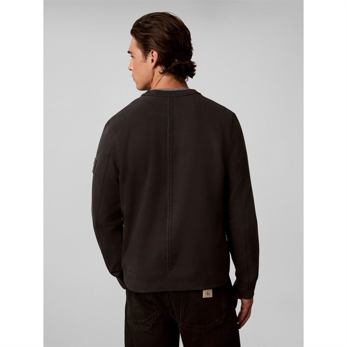 Calvin Klein Jeans Sleeve Badge Cotton Crew Neck Sweatshirt