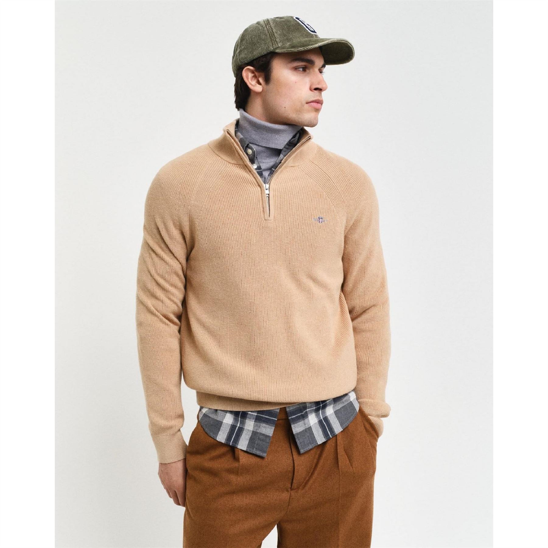 Gant Wool Rib Half Zip Fleece