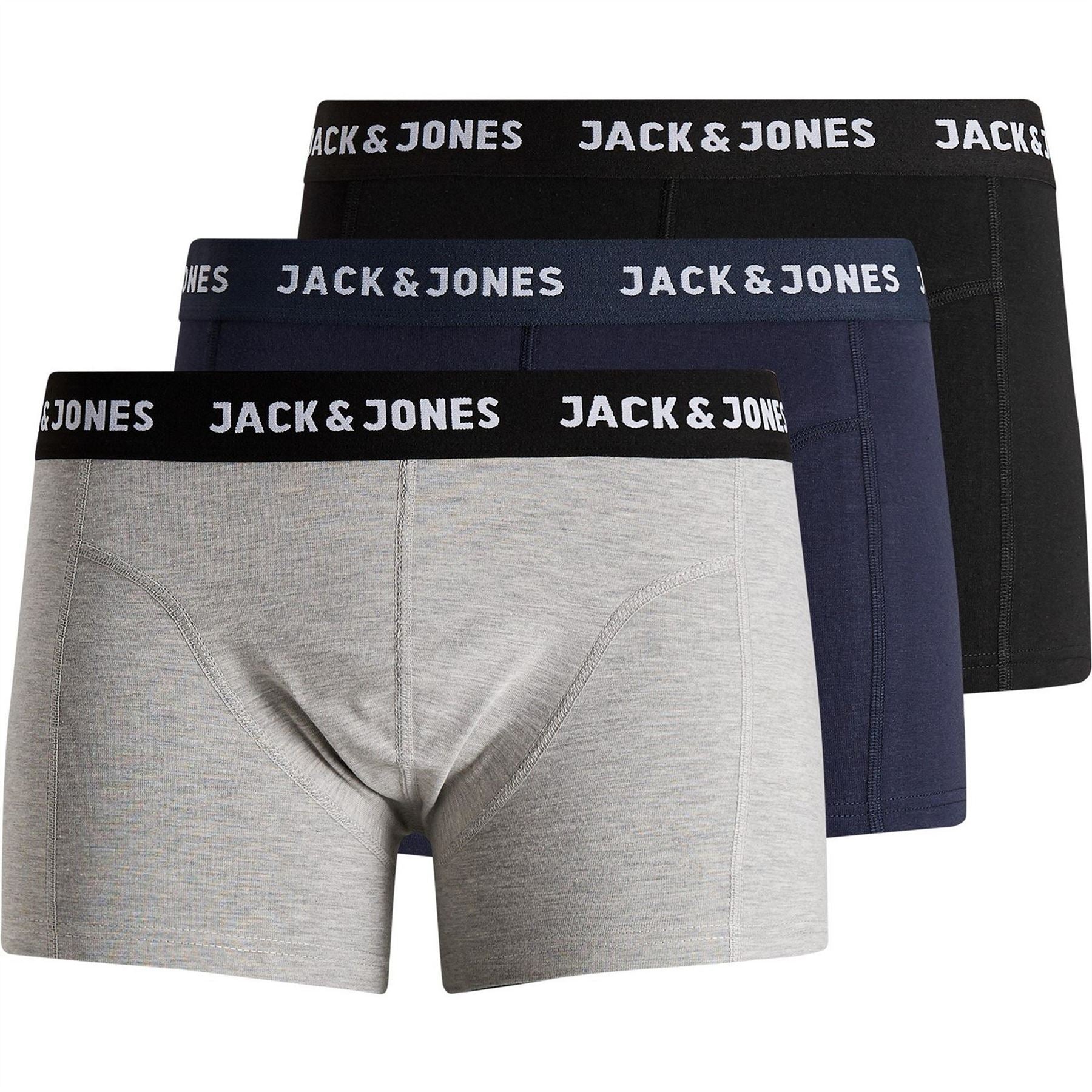 Jack and Jones Mens Anthony 3 Pack Boxer Trunk