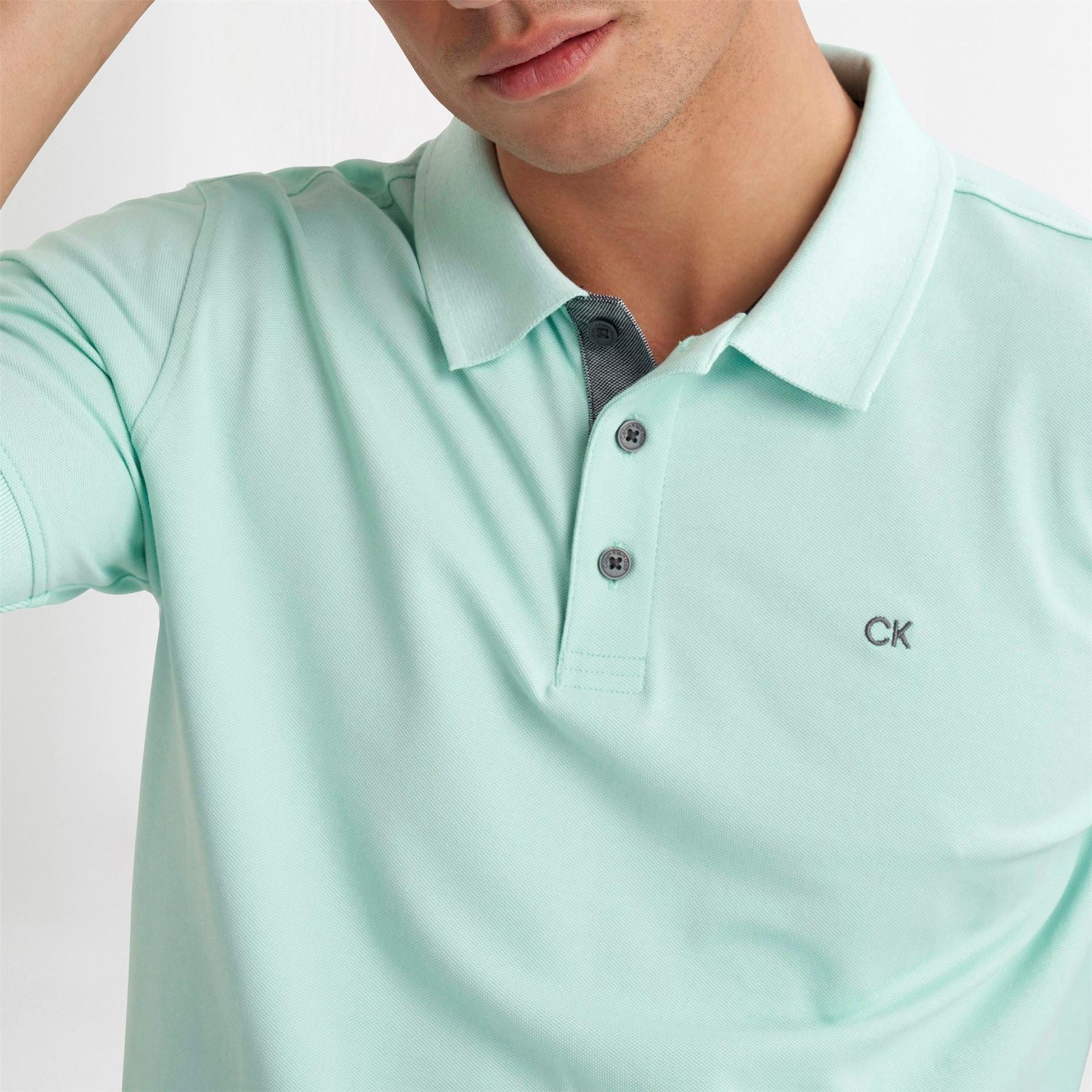 Calvin Klein Golf Embroidered Collared Neck Short Sleeve Polo Shirt